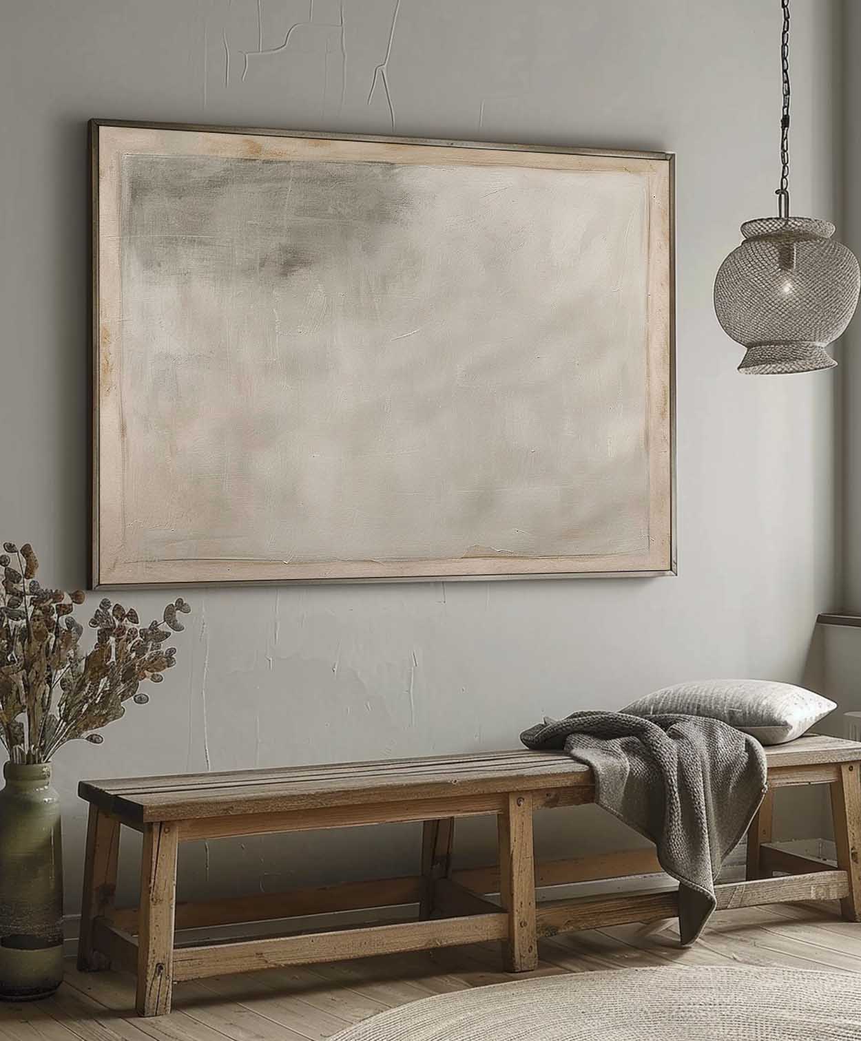 Contemporary Vintage Abstract Oil Painting for Modern Home Decor