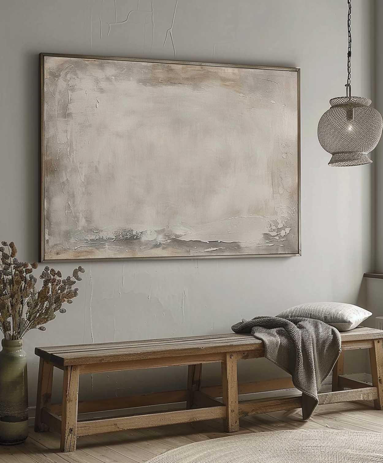 Contemporary Vintage Abstract Oil Painting for Elegant Home Decor
