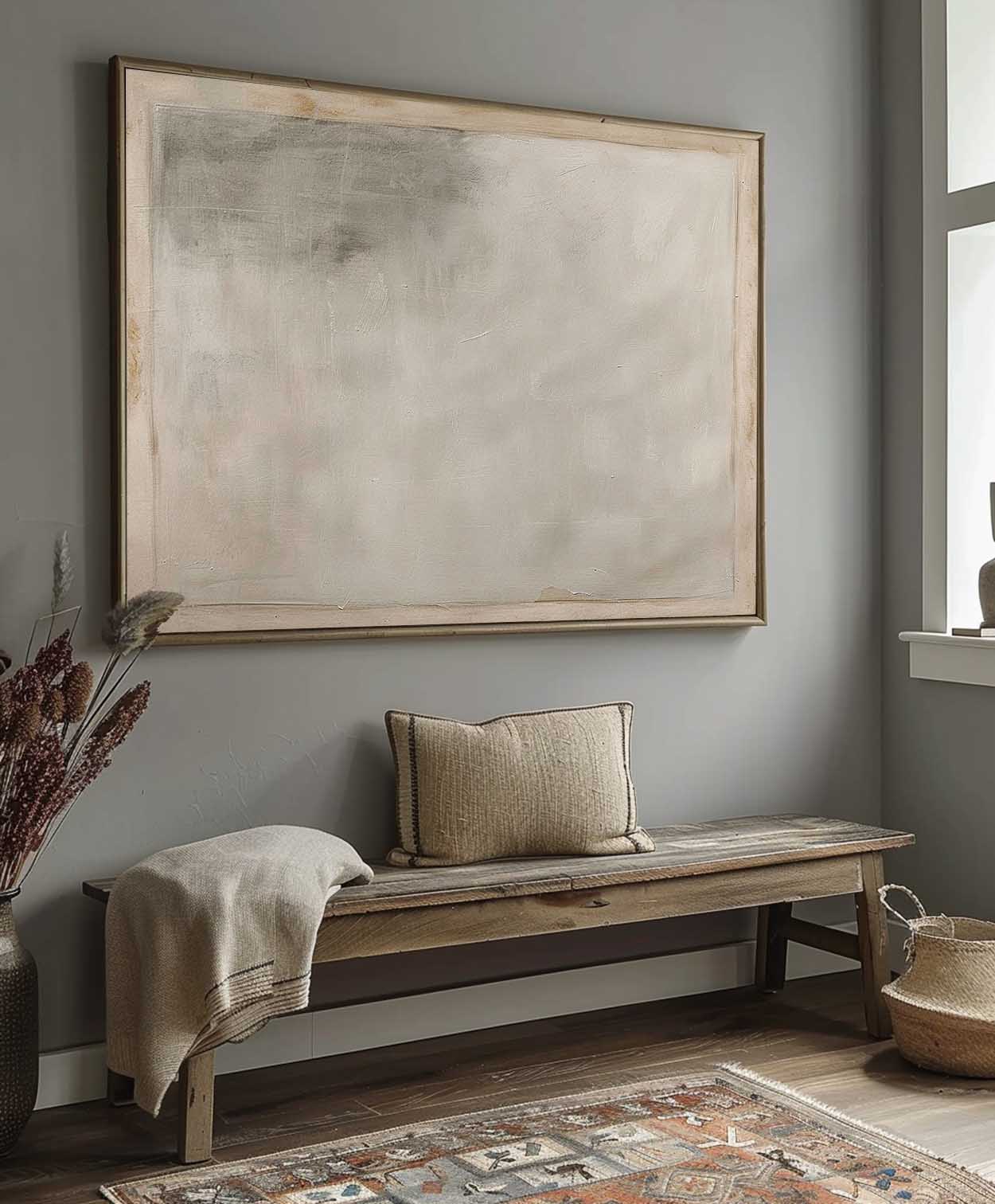 Contemporary Vintage Abstract Oil Painting for Modern Home Decor