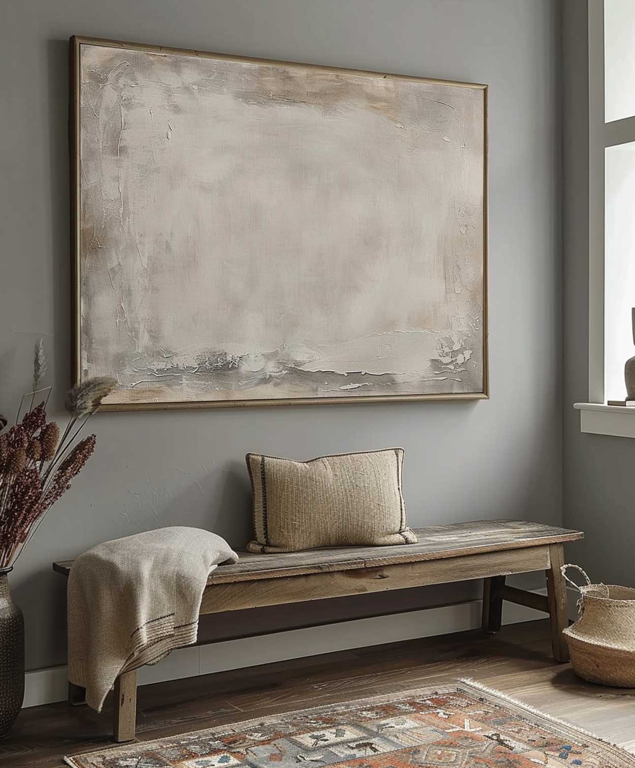 Contemporary Vintage Abstract Oil Painting for Elegant Home Decor