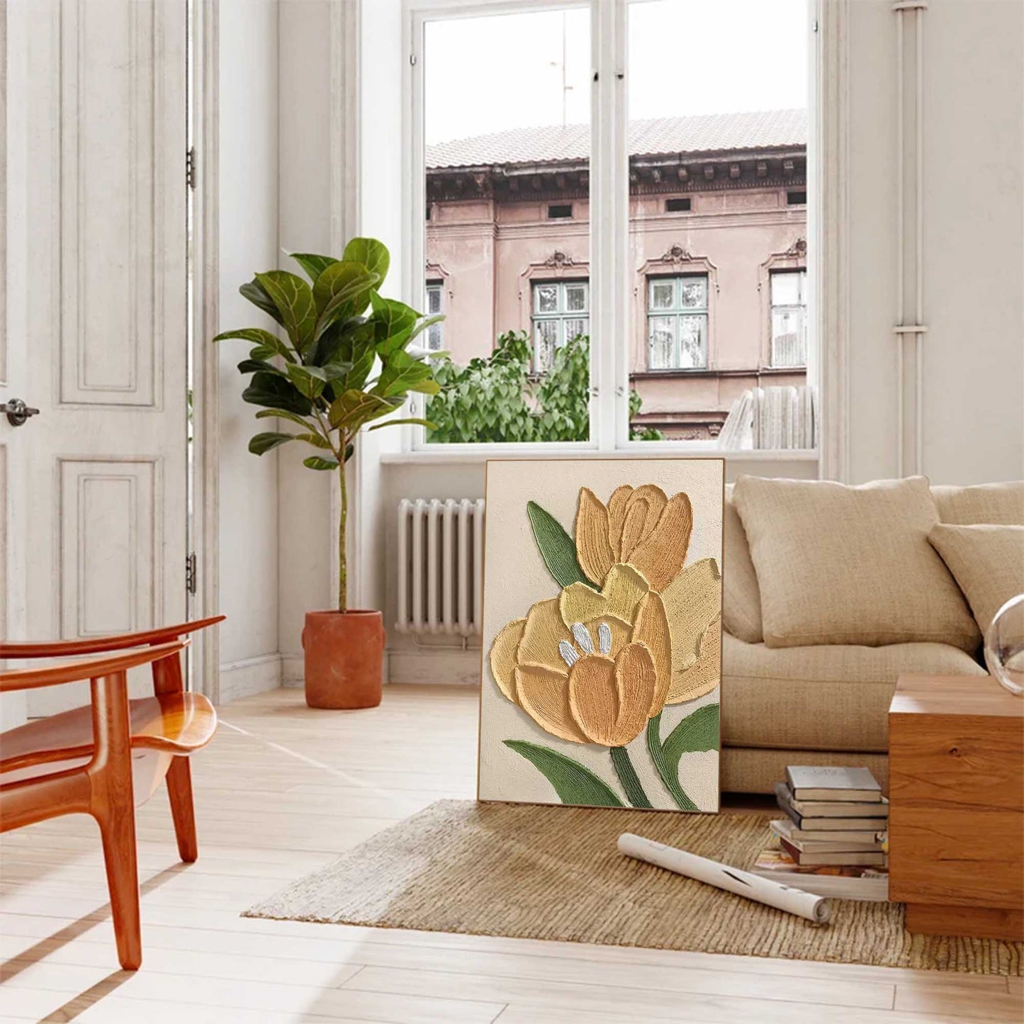 Elegant Floral Oil Painting for Home Décor and Art Lovers