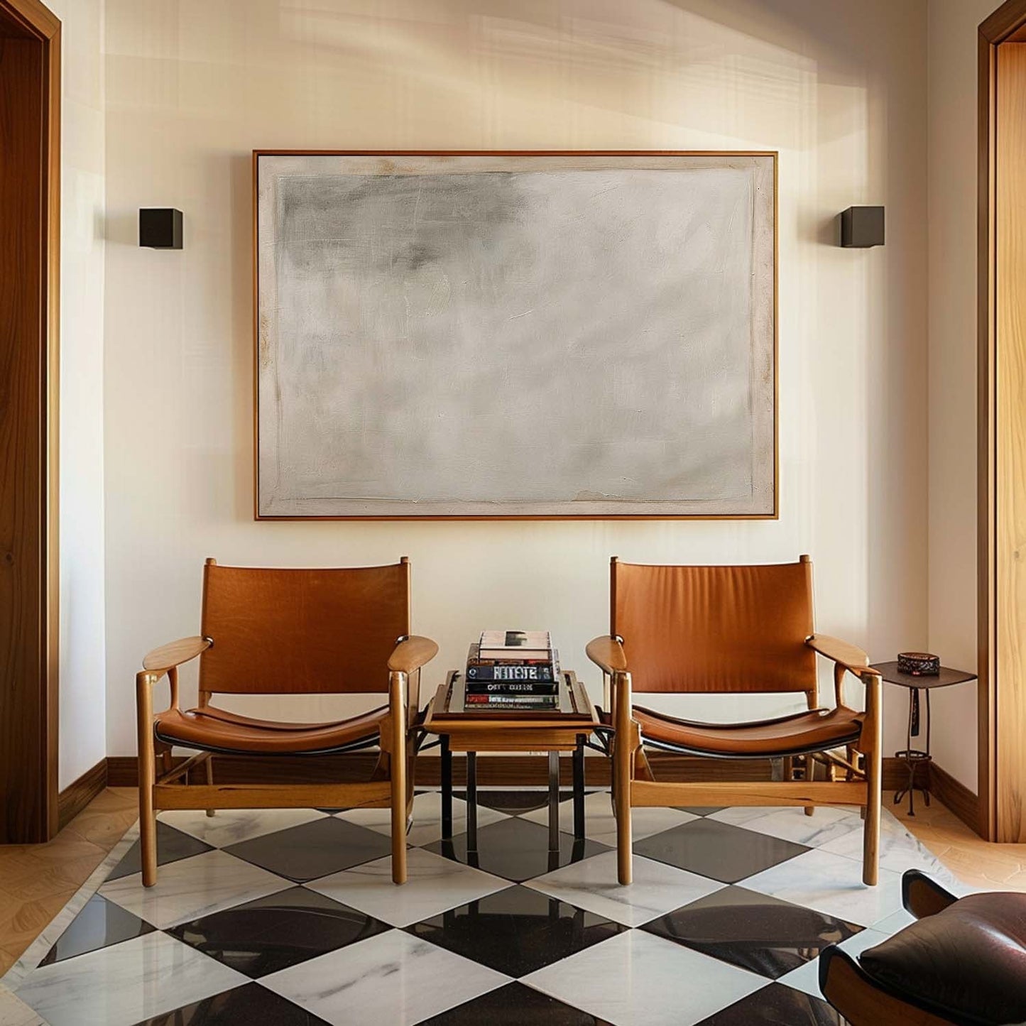 Contemporary Vintage Abstract Oil Painting for Modern Home Decor