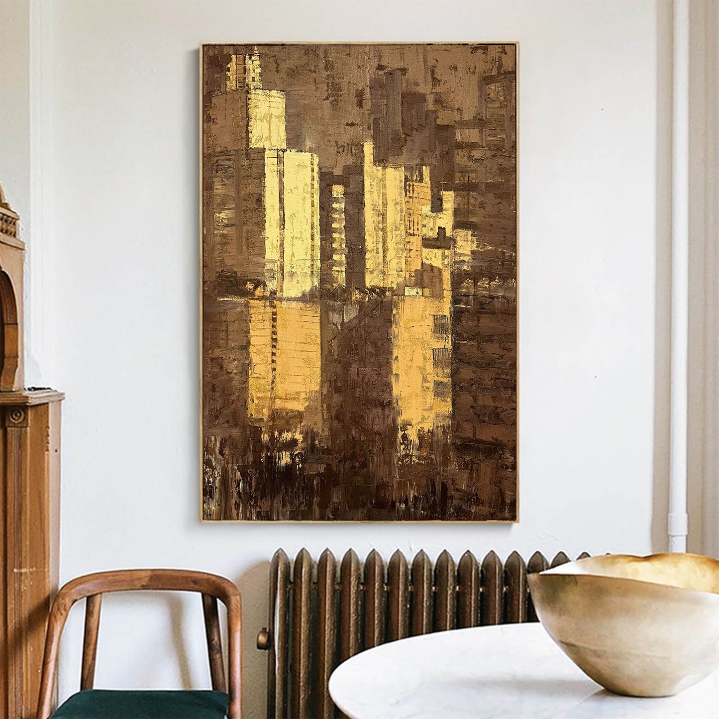 Contemporary Urban Abstract Oil Painting for Modern Home Decor