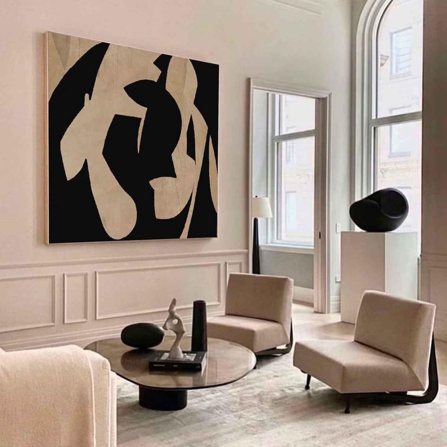Modern Minimalist Abstract Oil Painting for Contemporary Home Decor