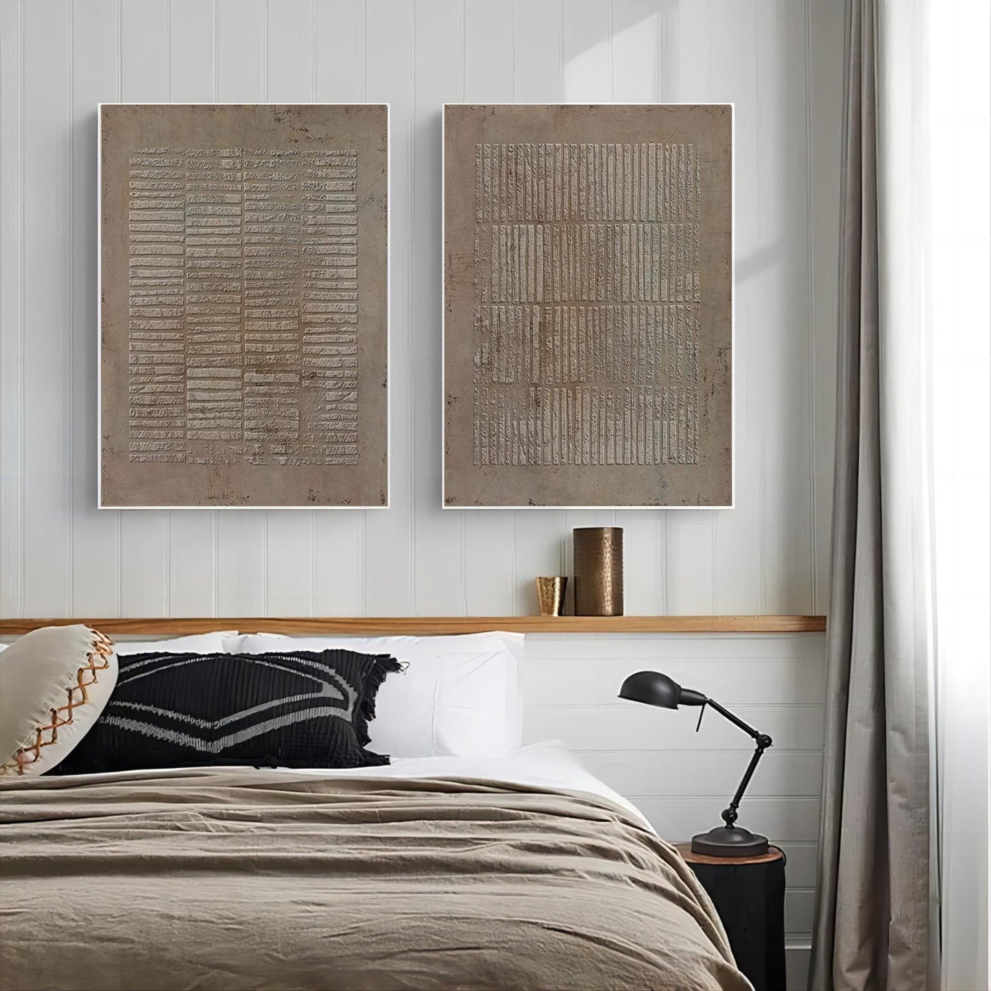 Contemporary Abstract Oil Painting Duo for Modern Home Décor