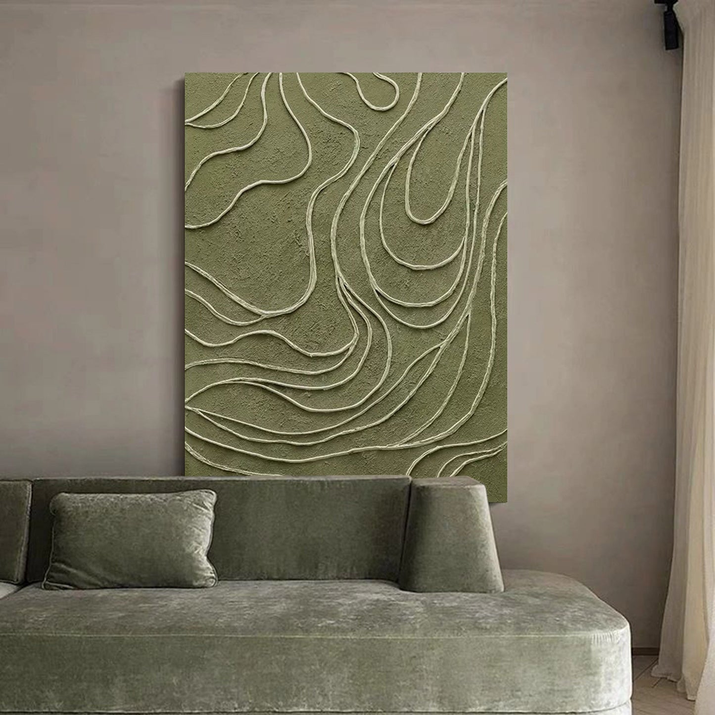 Contemporary Minimalist Line Art Oil Painting for Modern Home Decor