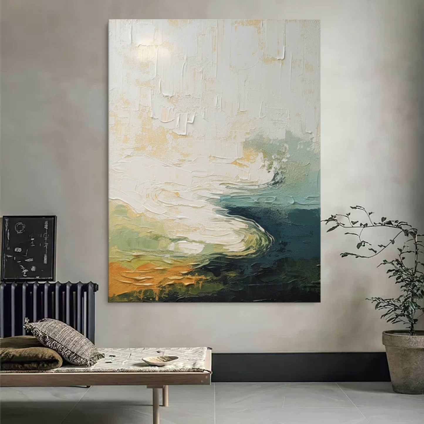 Abstract Landscape Oil Painting in Vibrant Multi-Colored Textures