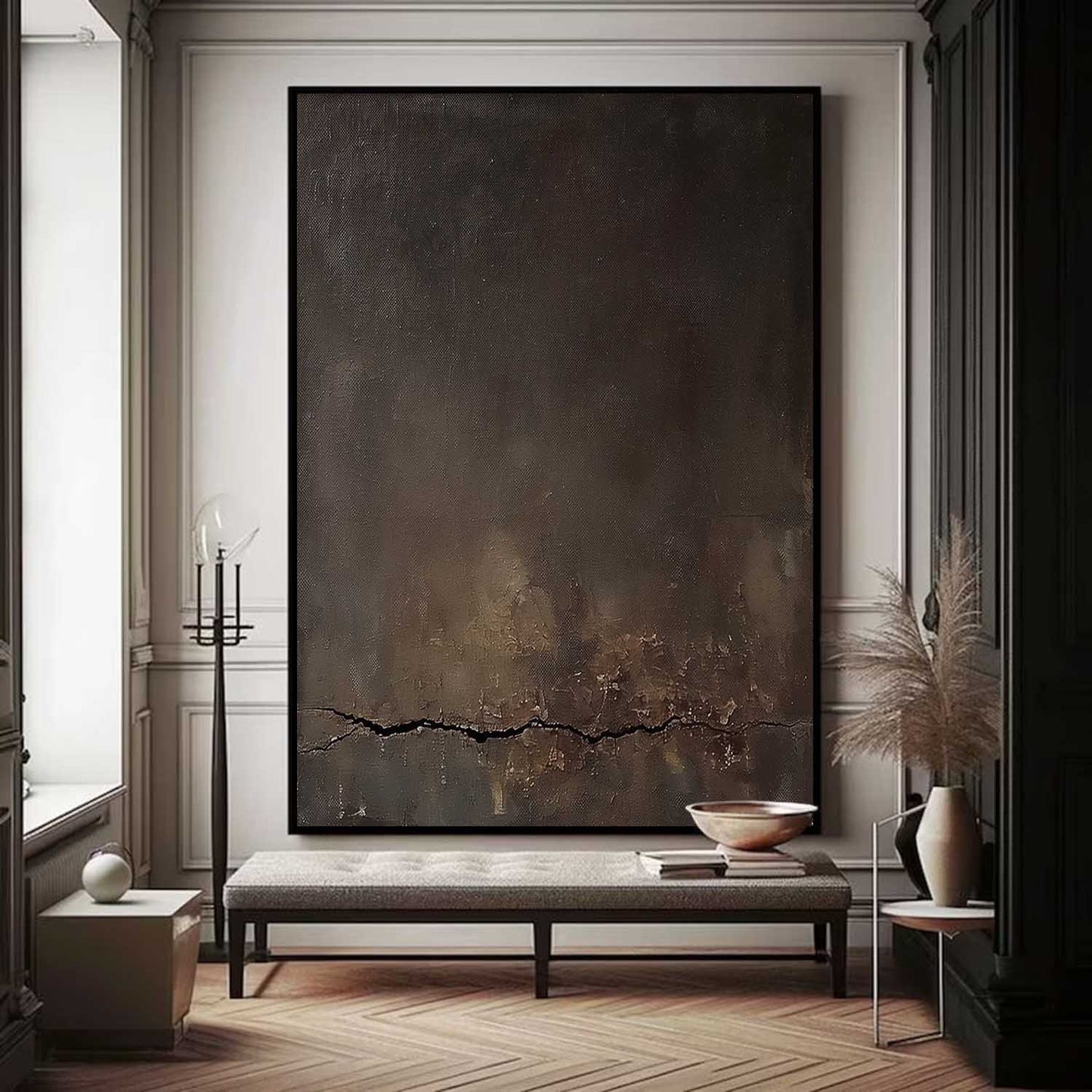 Elegant Minimalist Abstract Oil Painting for Contemporary Home Decor