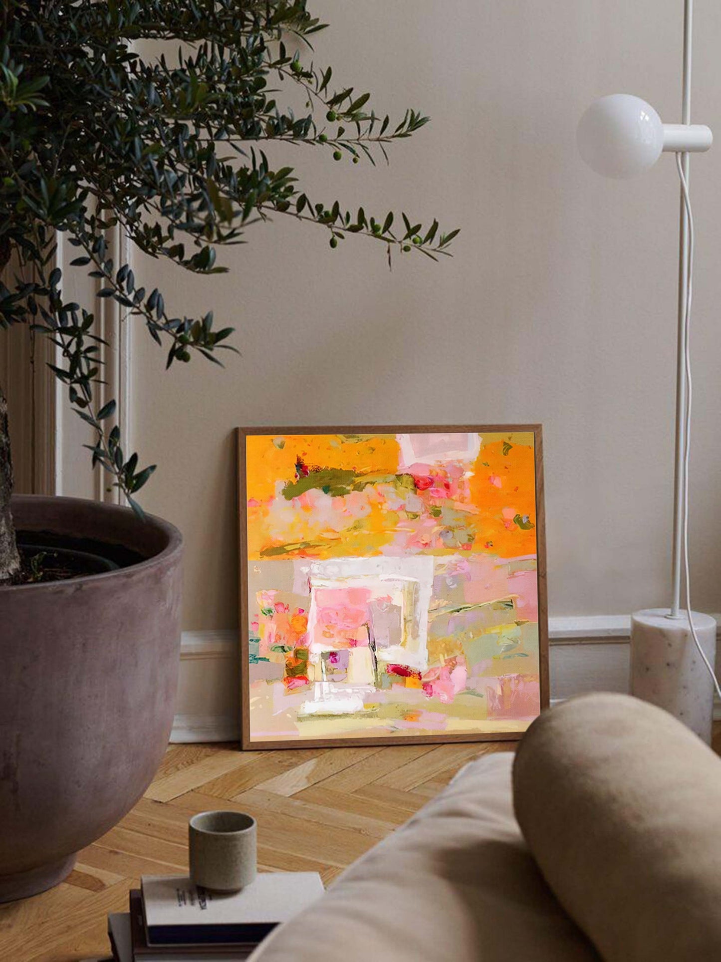 Vibrant Abstract Floral Oil Painting for Modern Home Decor