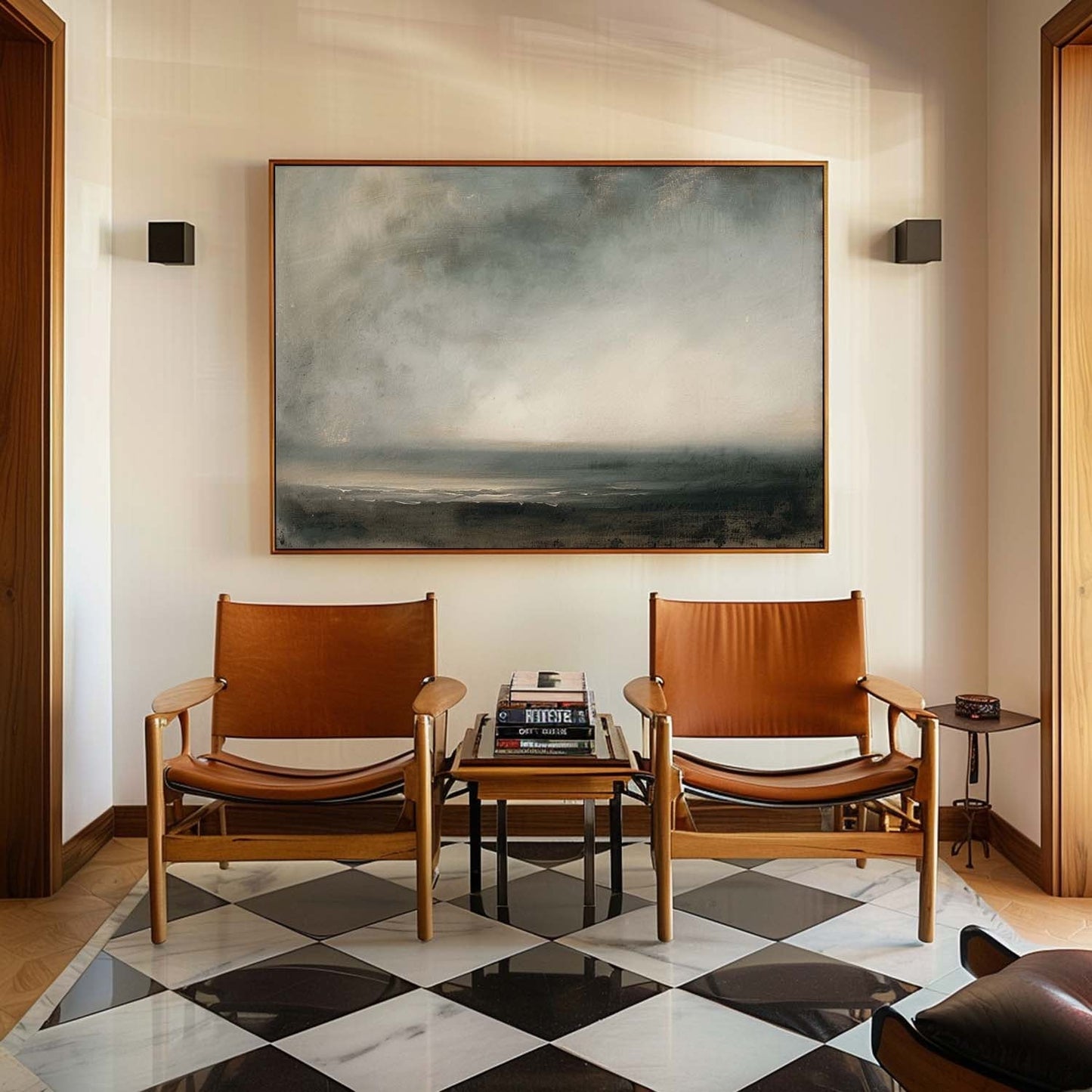 Serene Coastal Landscape Oil Painting for Tranquil Home Decor
