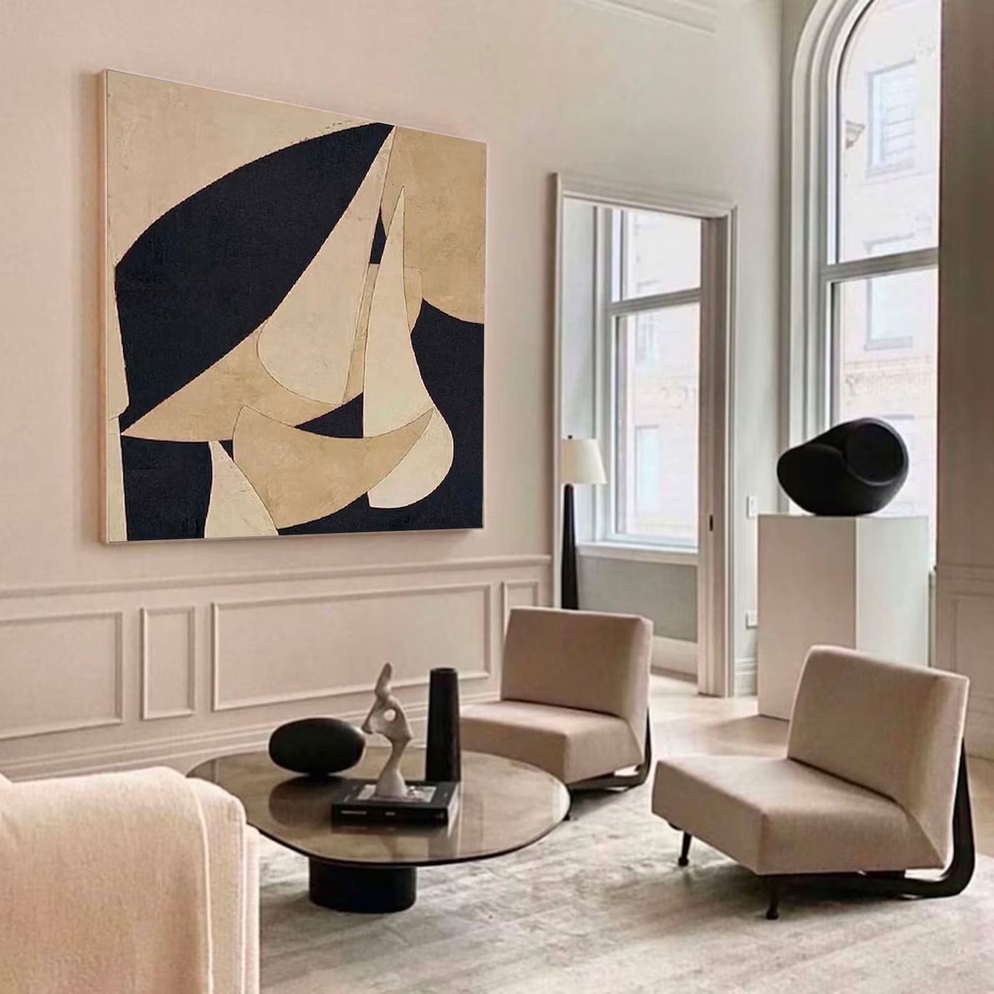 Modern Minimalist Abstract Oil Painting for Contemporary Home Decor