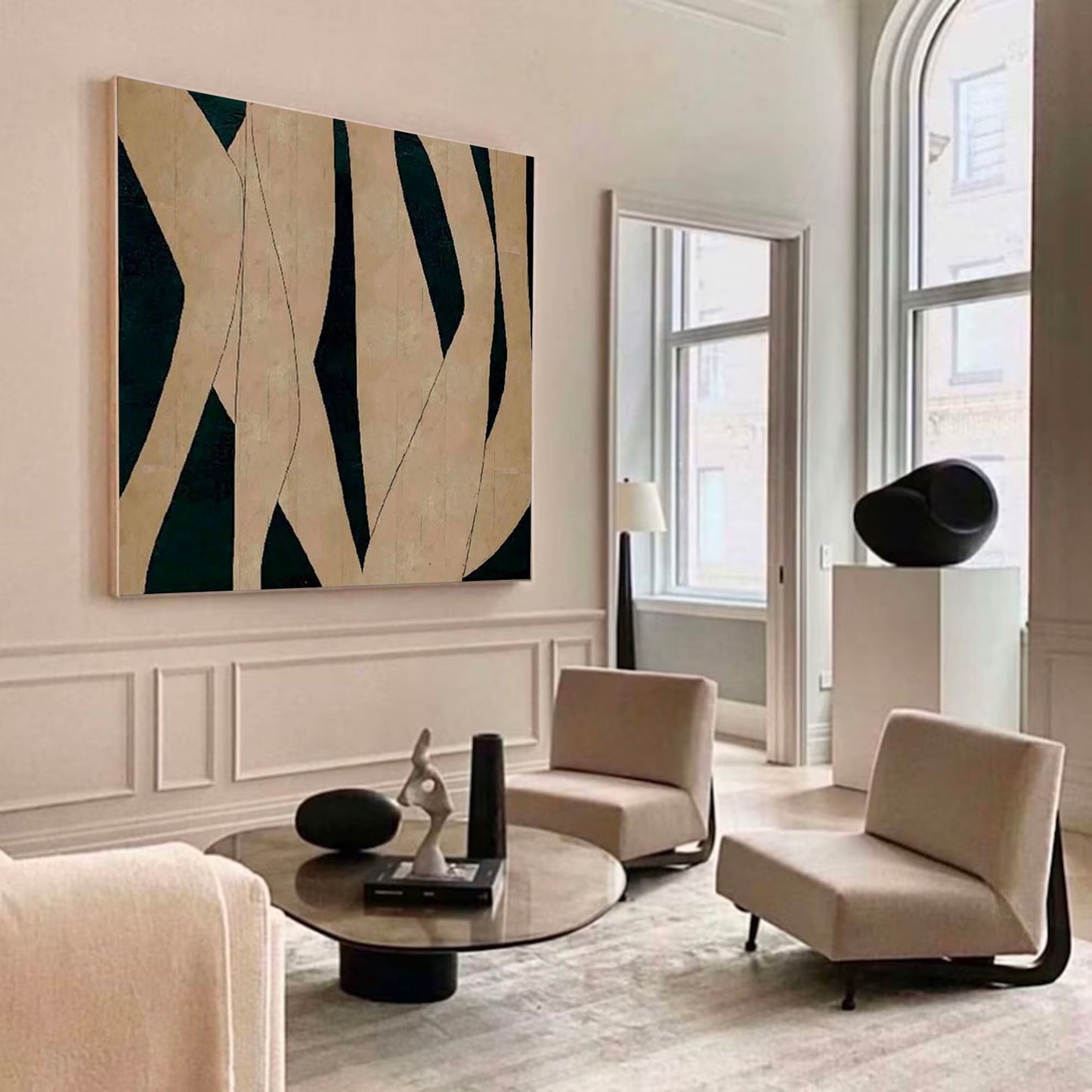 Modern Minimalist Abstract Oil Painting for Contemporary Home Decor