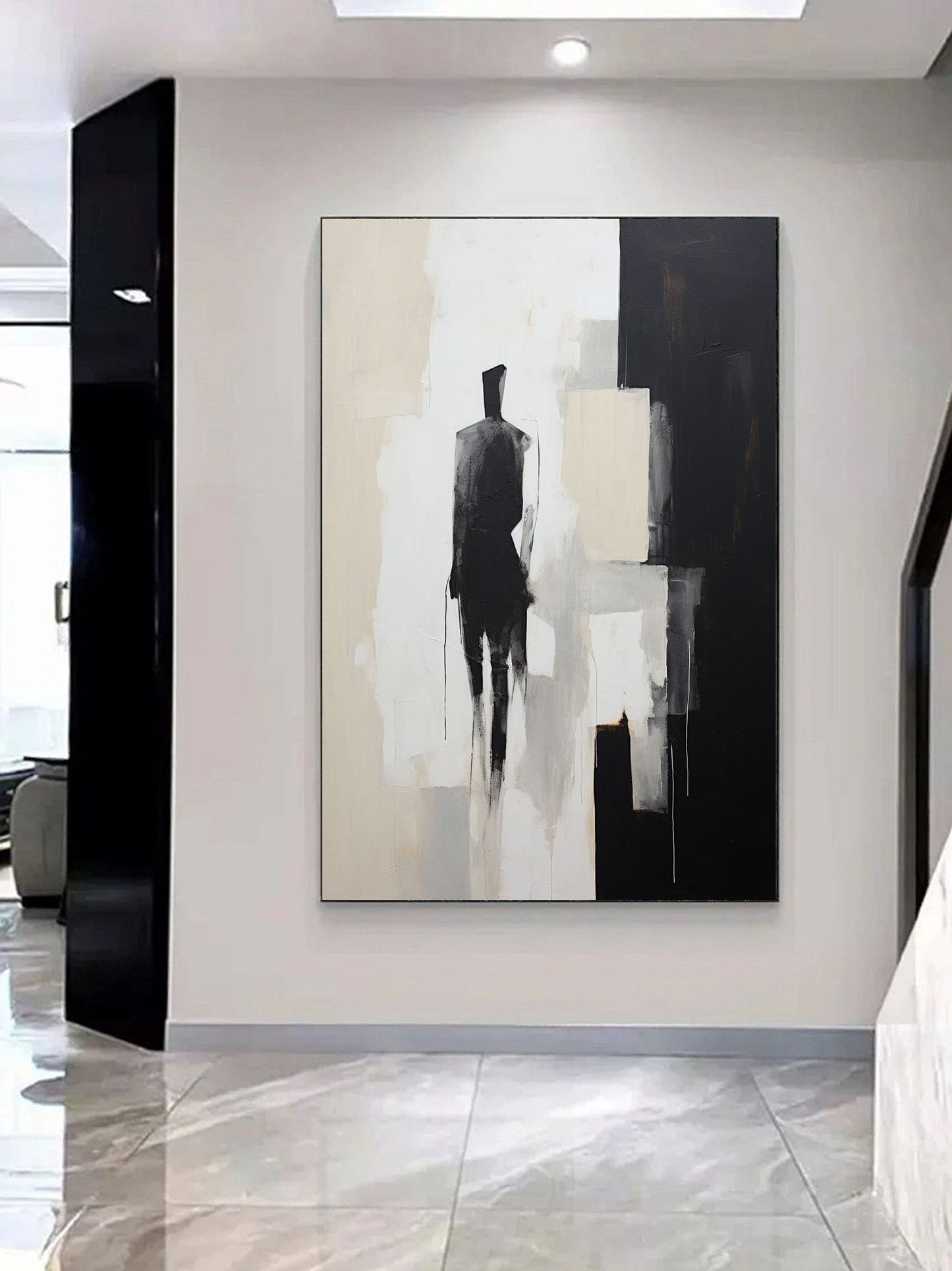 Elegant Abstract Minimalist Oil Painting for Modern Home Decor