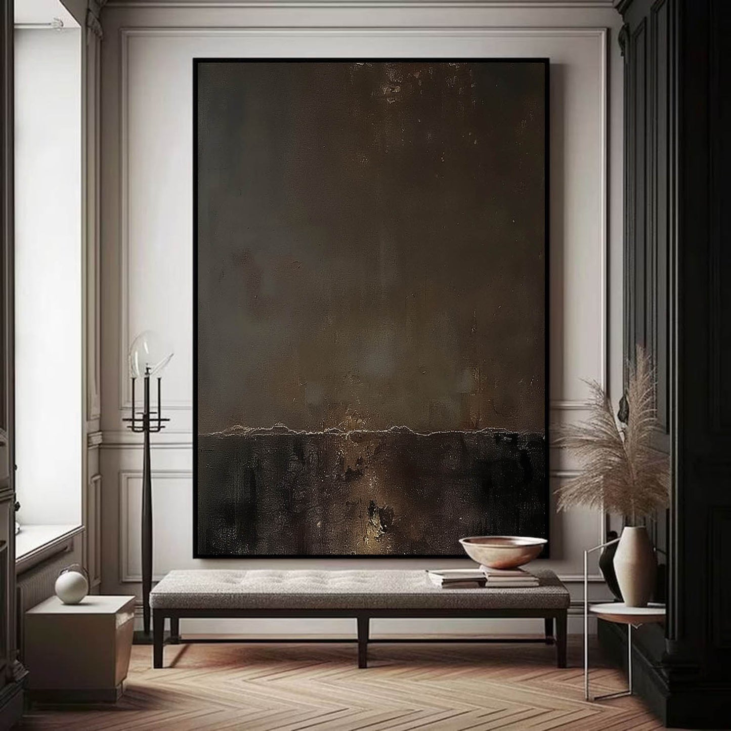 Elegant Minimalist Abstract Oil Painting for Modern Home Decor