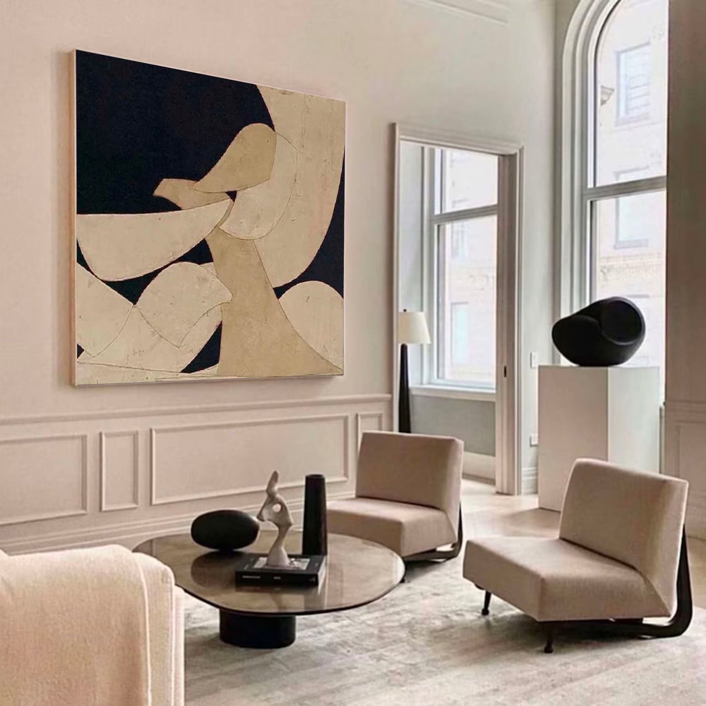 Contemporary Minimalist Abstract Oil Painting for Modern Home Décor