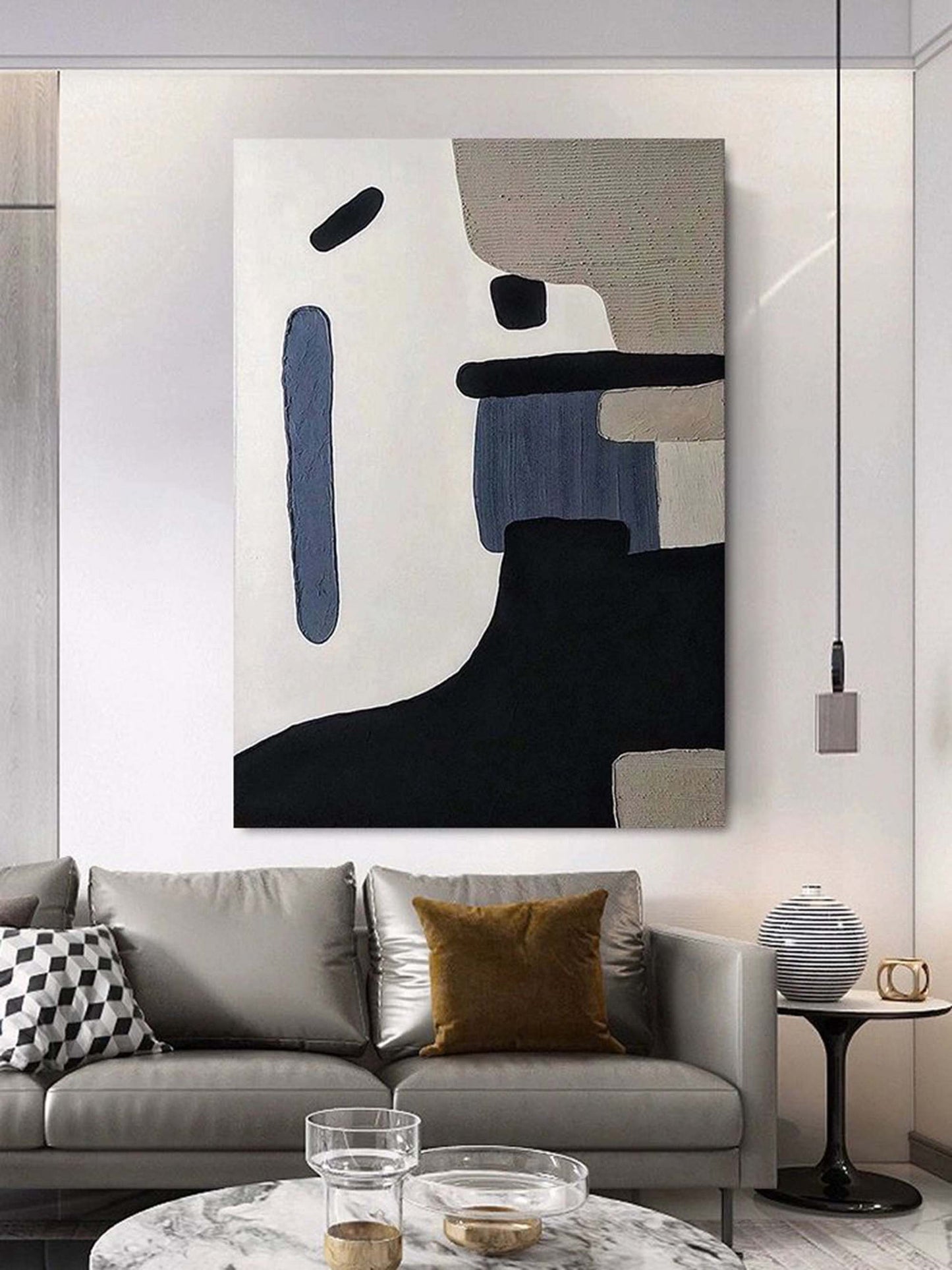 Abstract Wabi-Sabi Wall Art for Modern Home Decor and Minimalist Aesthetics
