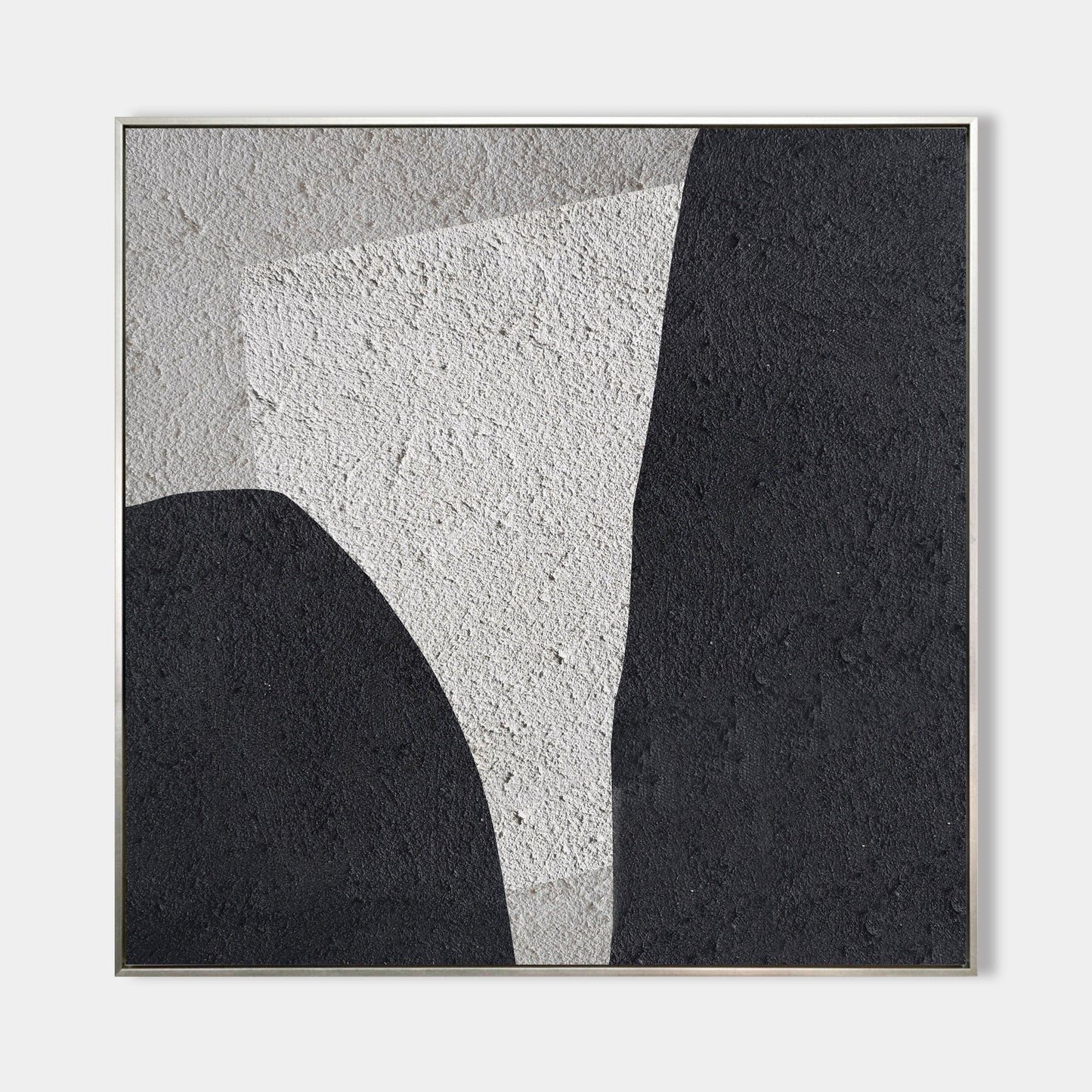 Modern Black and White Minimalist Oil Painting for Elegant Home Decor