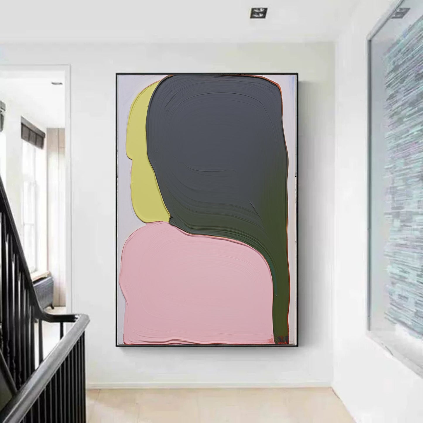 Abstract Colorful Oil Painting of Stylized Portrait with Bold Brushstrokes