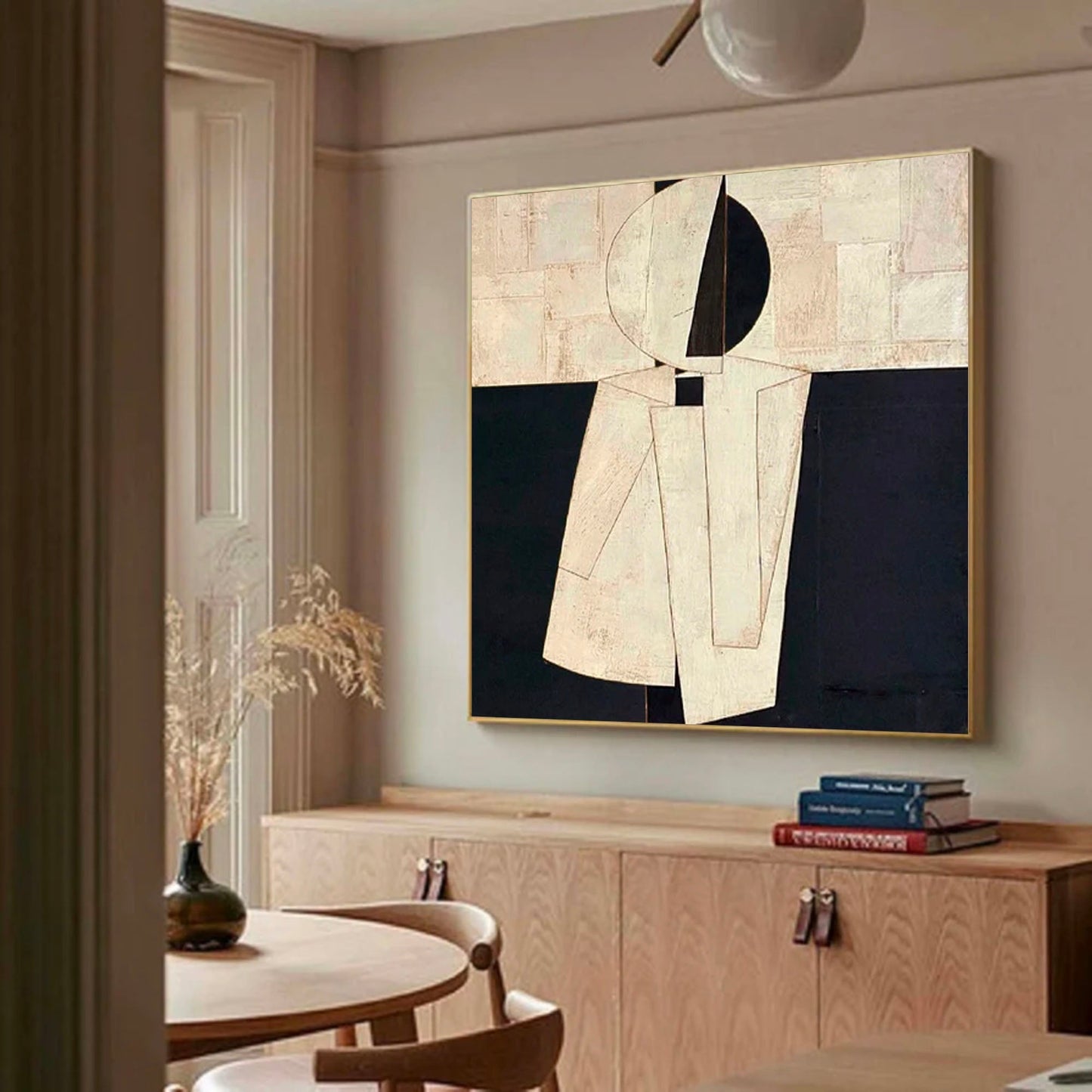 Contemporary Minimalist Abstract Oil Painting for Modern Home Decor