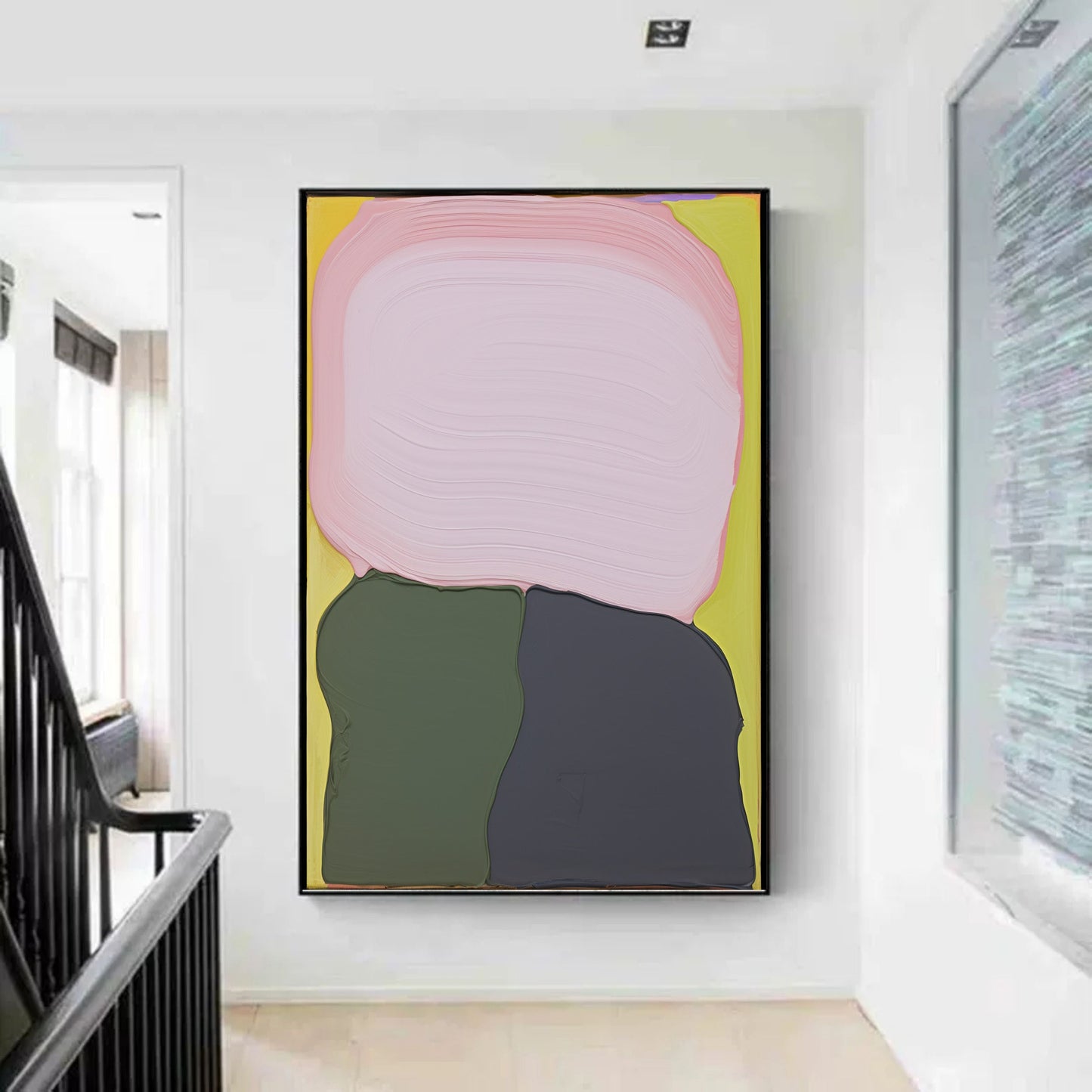 Abstract Colorful Oil Painting with Modern Artistic Vibes for Home Decor