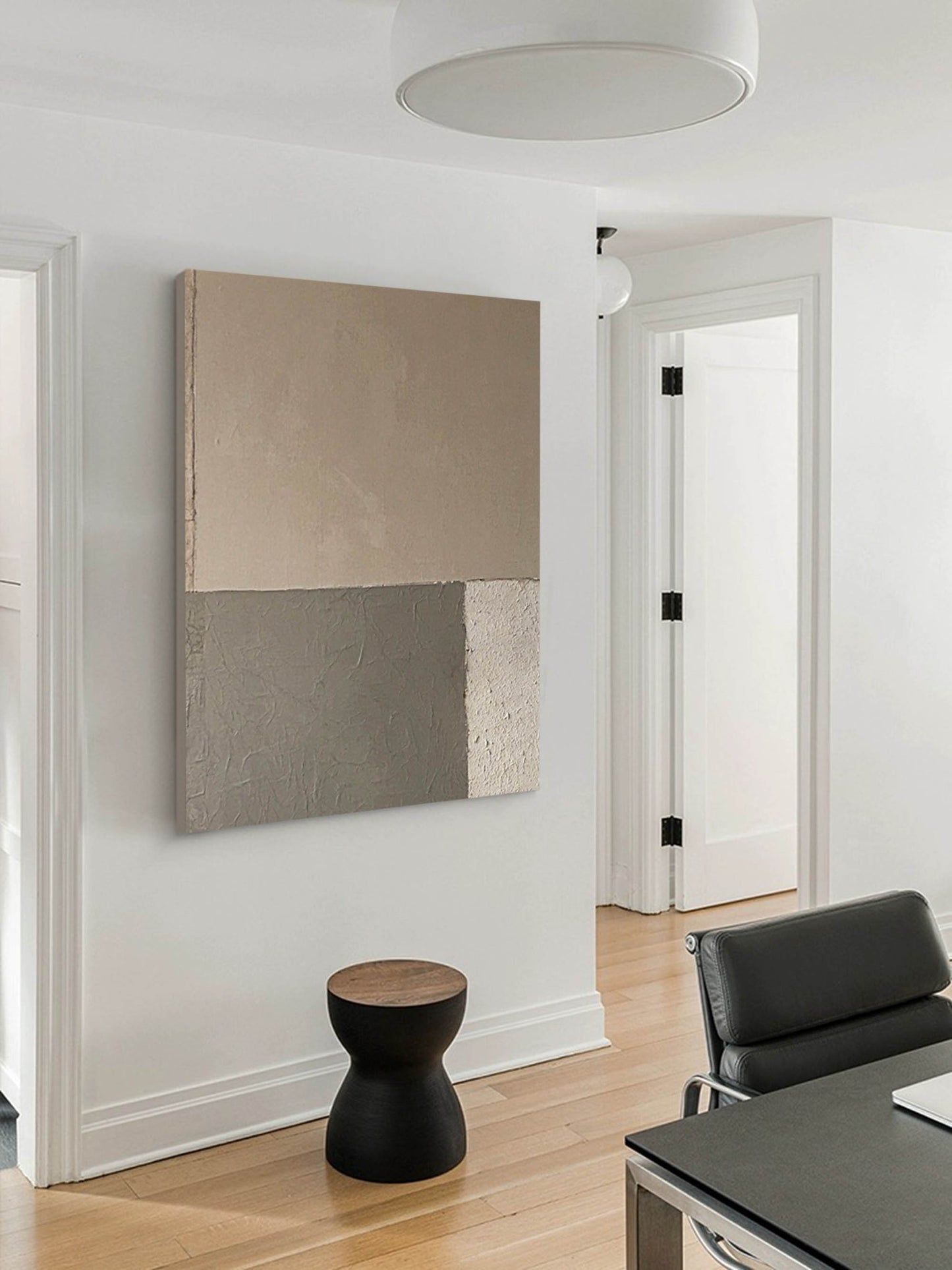 Contemporary Minimalist Geometric Oil Painting for Modern Home Decor