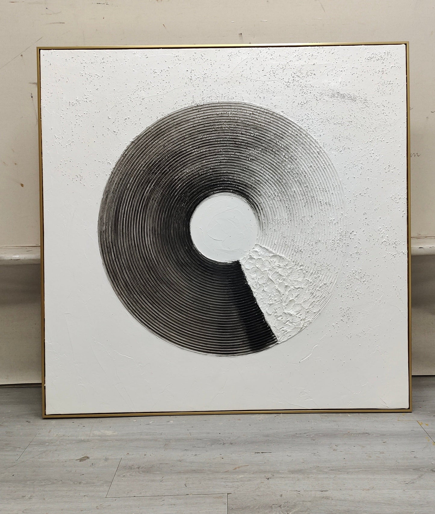 Contemporary Monochrome Abstract Oil Painting for Modern Home Decor