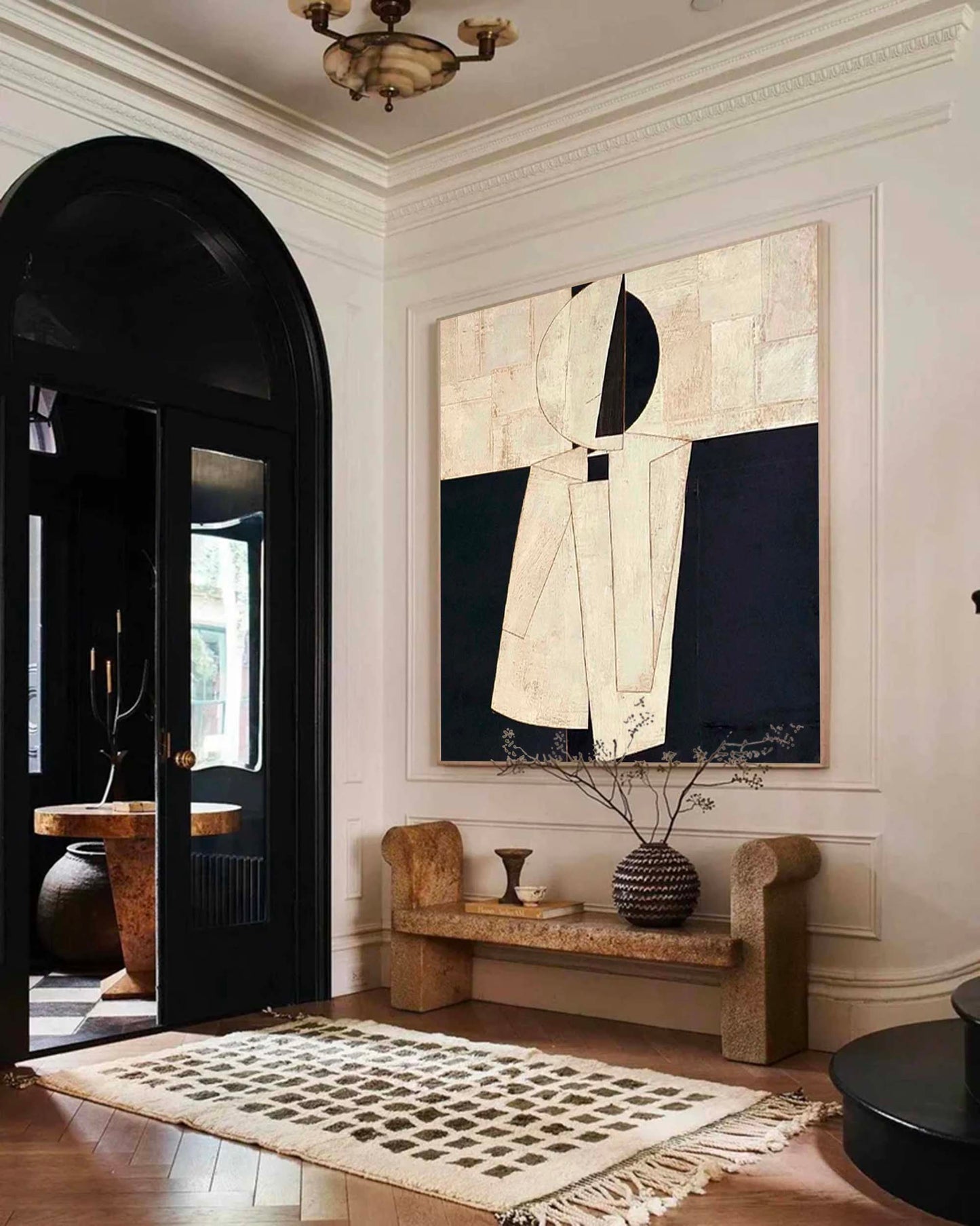 Contemporary Minimalist Abstract Oil Painting for Modern Home Decor