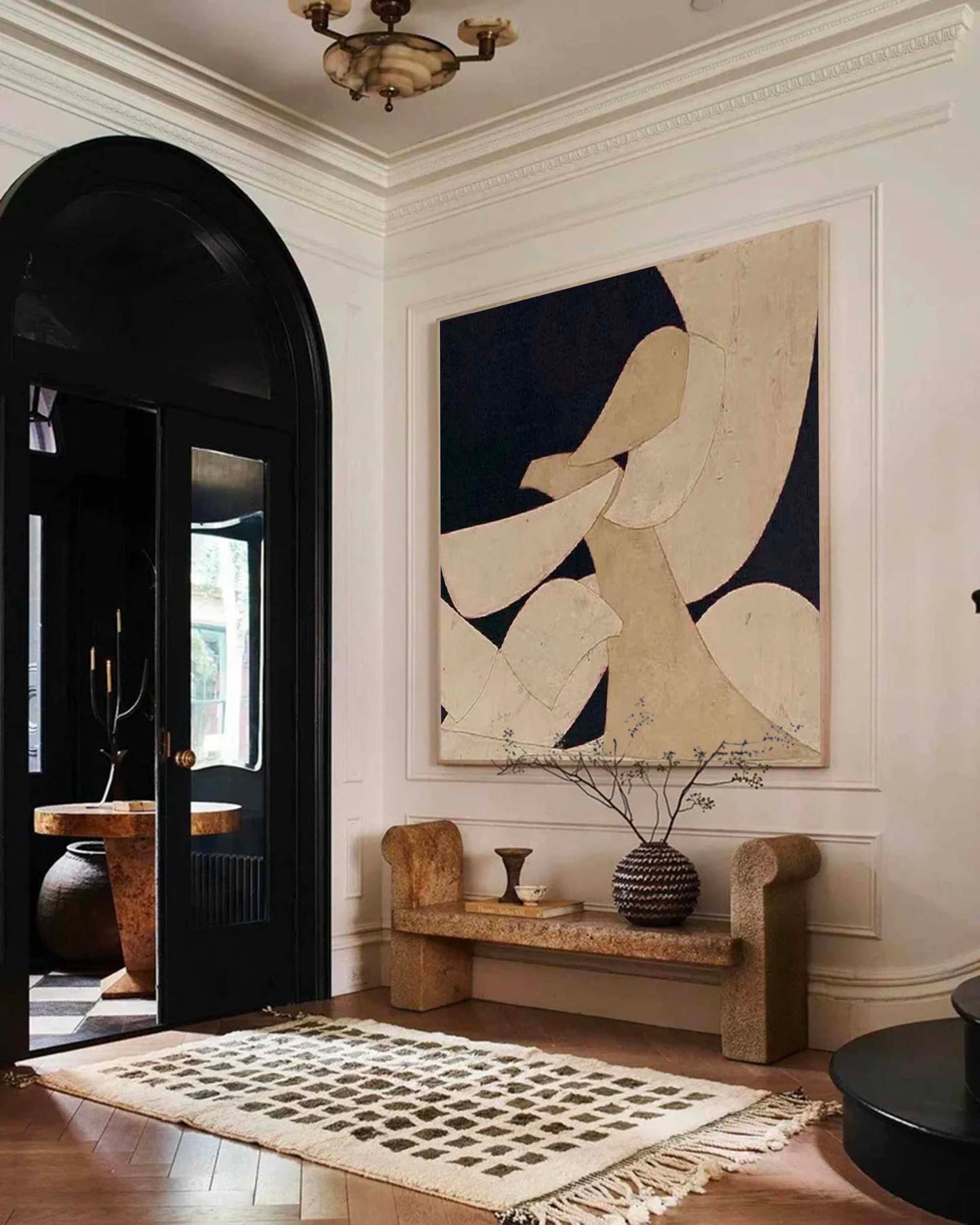 Contemporary Minimalist Abstract Oil Painting for Modern Home Décor