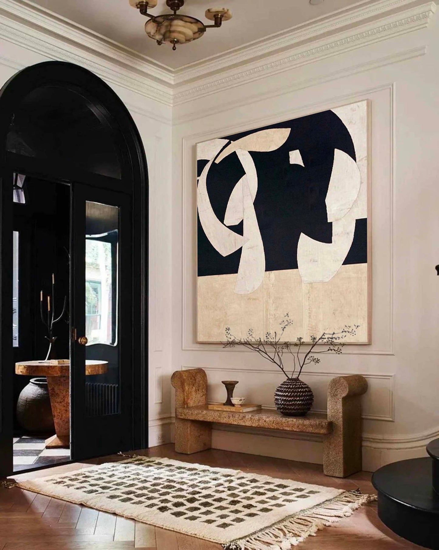 Elegant Minimalist Abstract Oil Painting for Modern Home Décor