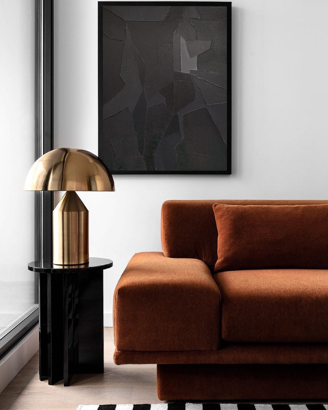 Contemporary Black Abstract Oil Painting for Modern Art Enthusiasts