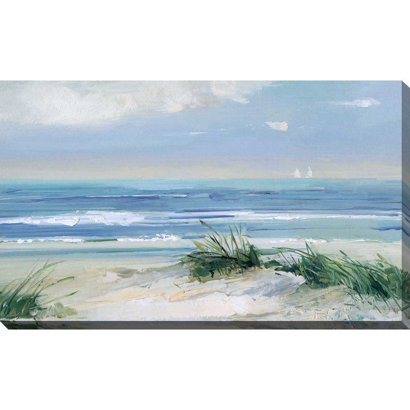 Coastal Breezes: Serene Beach Landscape Oil Painting