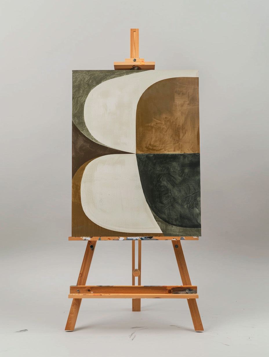 Contemporary Geometric Abstract Oil Painting for Modern Home Decor