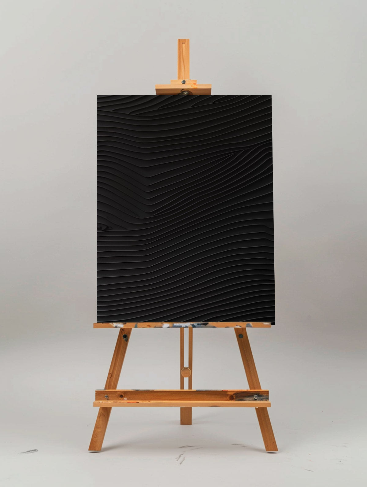 Elegant Black Minimalist Abstract Oil Painting for Modern Home Decor