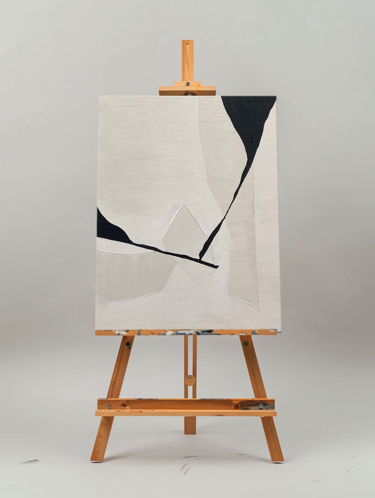 Contemporary Black and White Abstract Oil Painting for Modern Home Decor