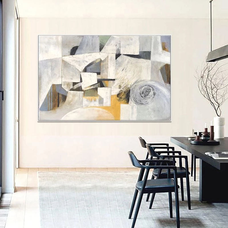 Dynamic Abstract Ocean Scene with Surfer - Vibrant Oil Painting Art for Home Decor
