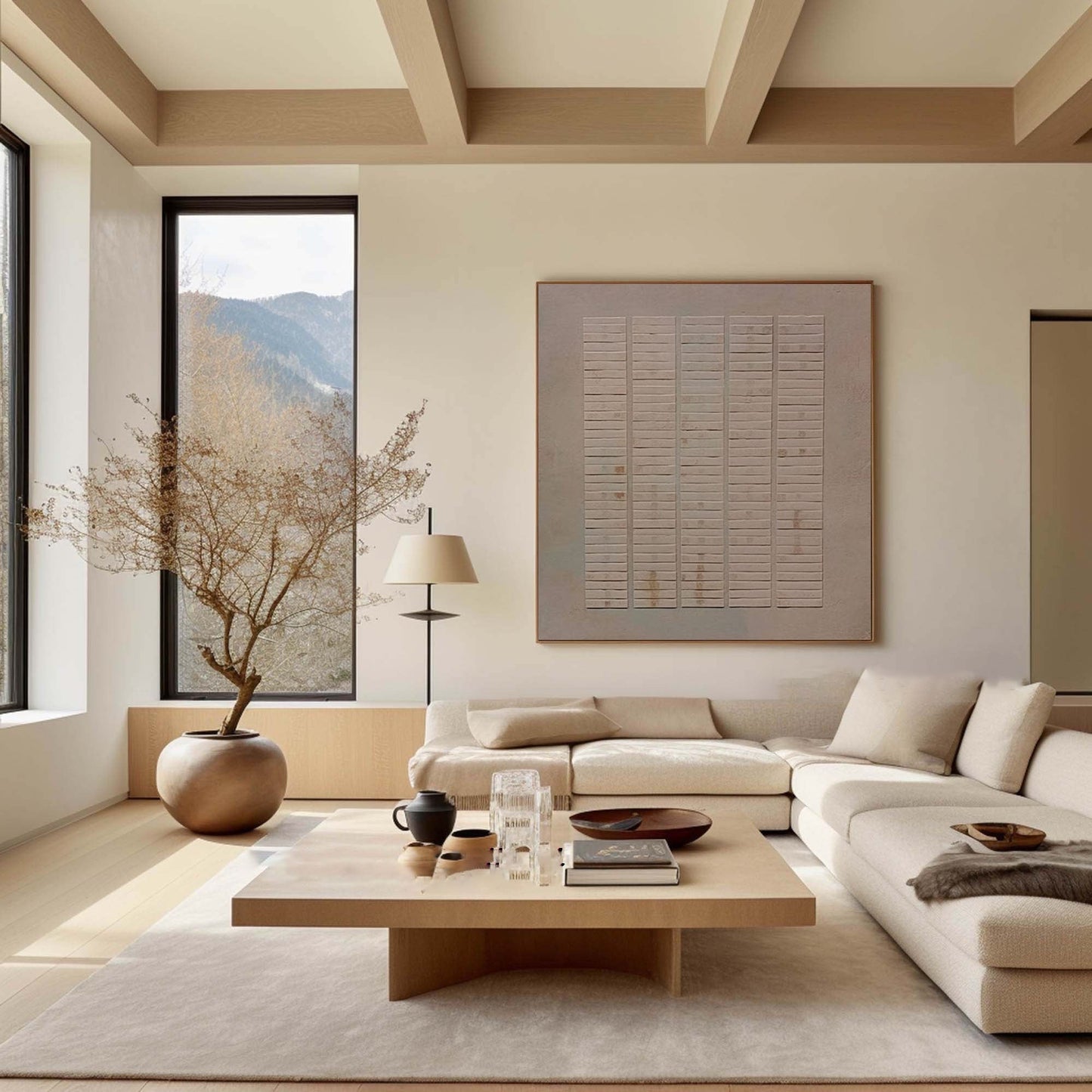 Contemporary Abstract Wall Art for Modern Home Decor in Neutral Tones