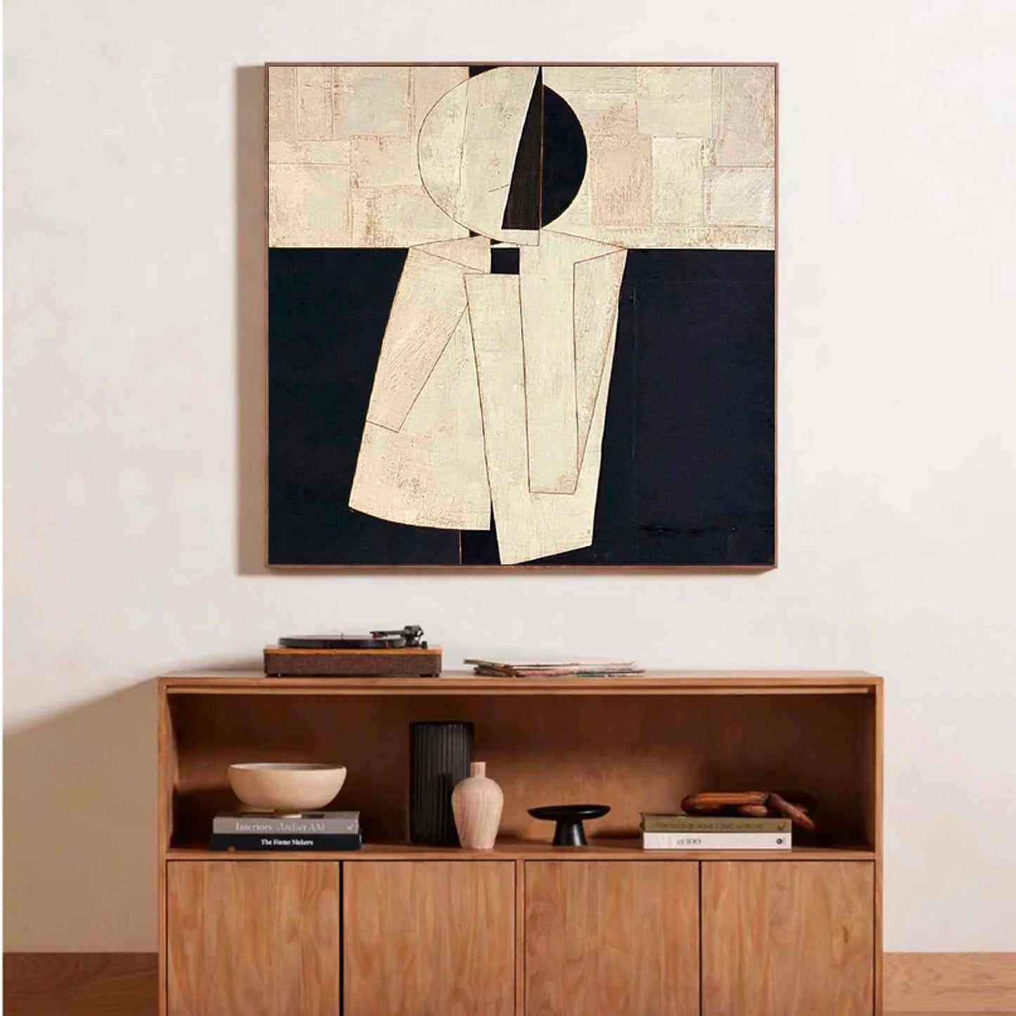 Contemporary Minimalist Abstract Oil Painting for Modern Home Decor