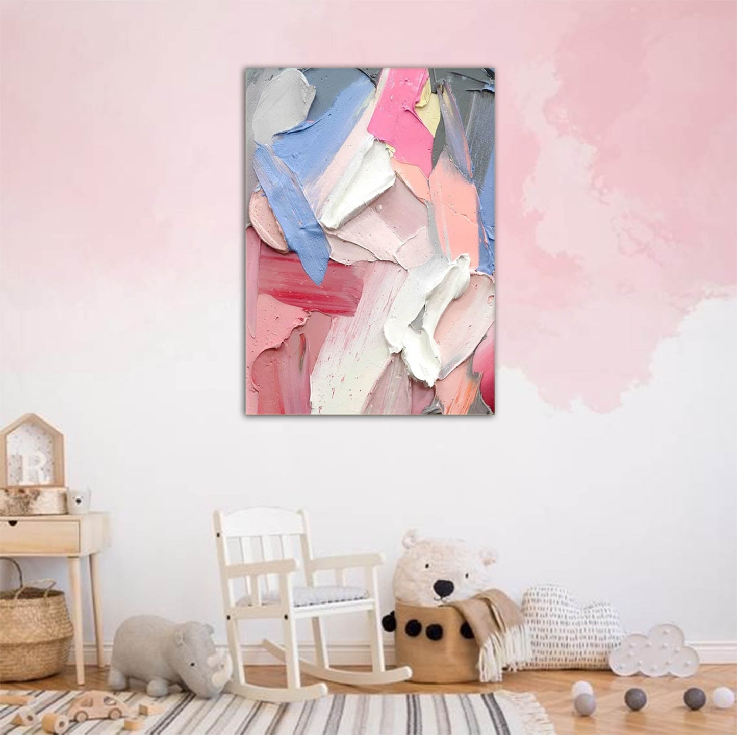 Colorful Abstract Oil Painting for Modern Art Décor and Home Aesthetics