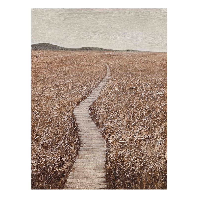 Marsh Field Boardwalk Field Mountain Oil Painting 117MF