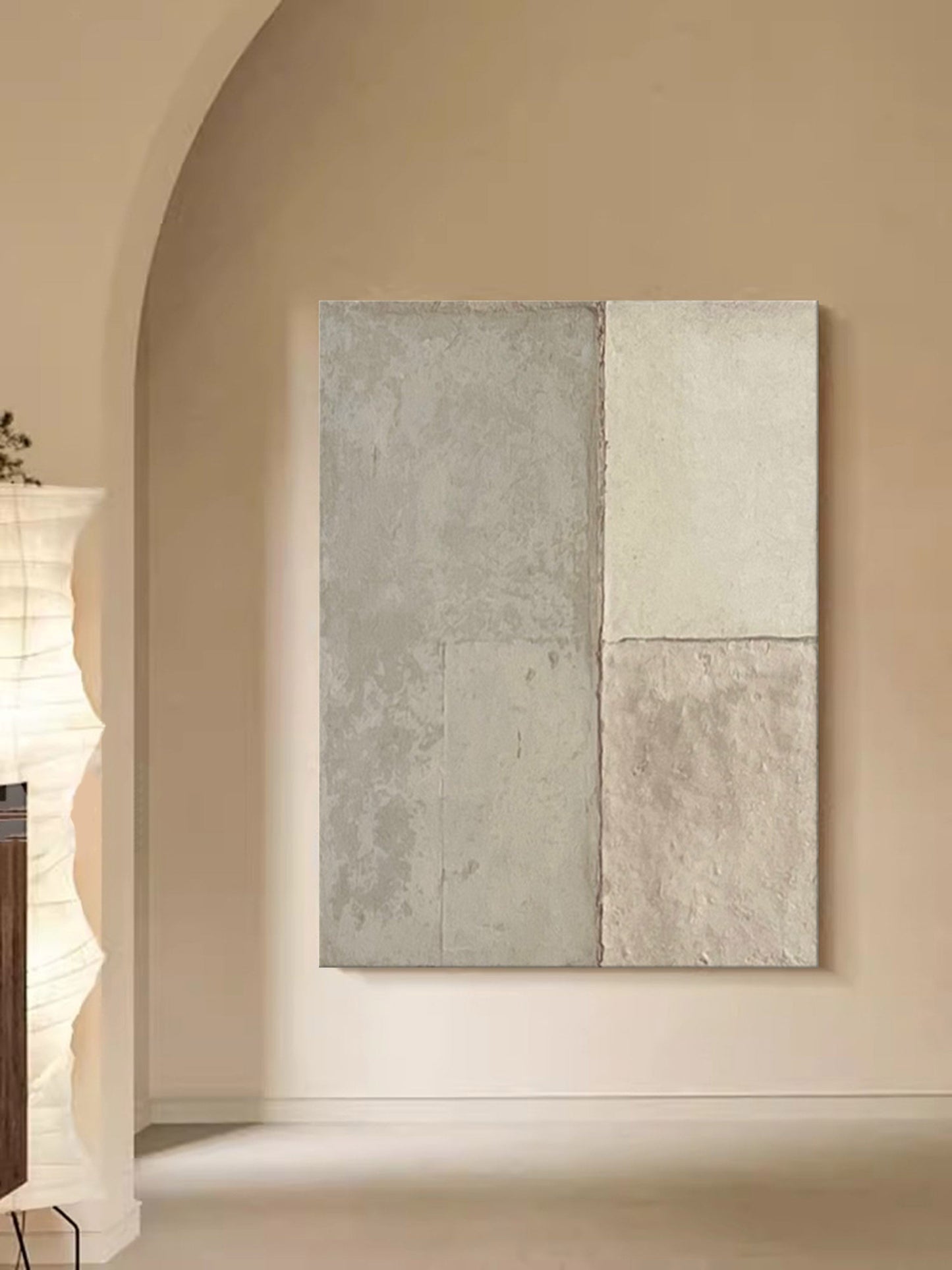 Contemporary Minimalist Geometric Oil Painting for Modern Home Decor