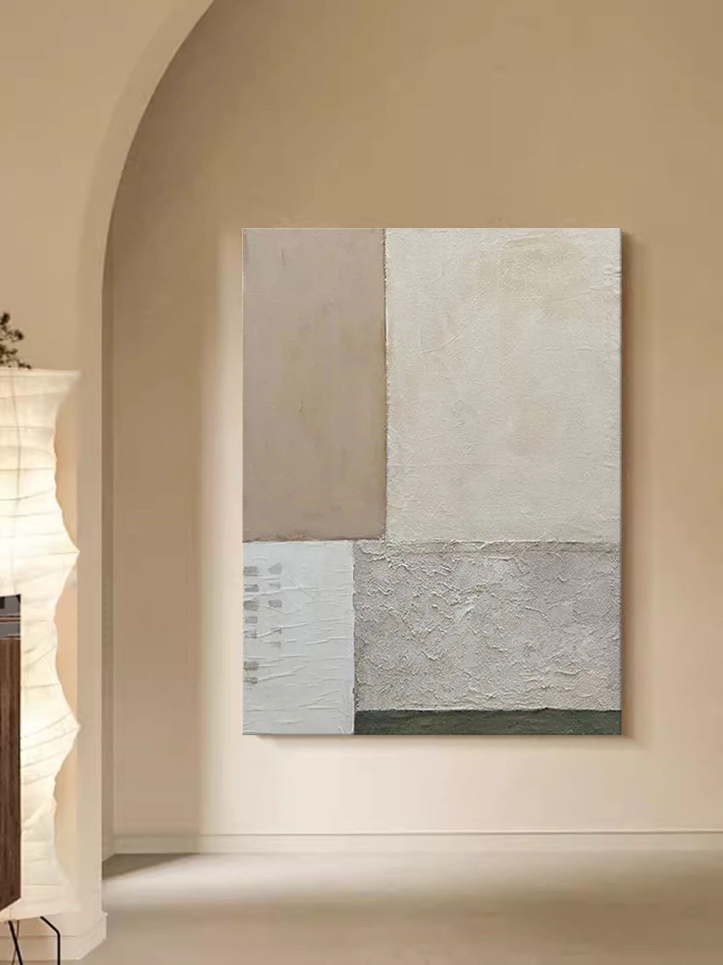Modern Minimalist Geometric Oil Painting for Contemporary Home Decor