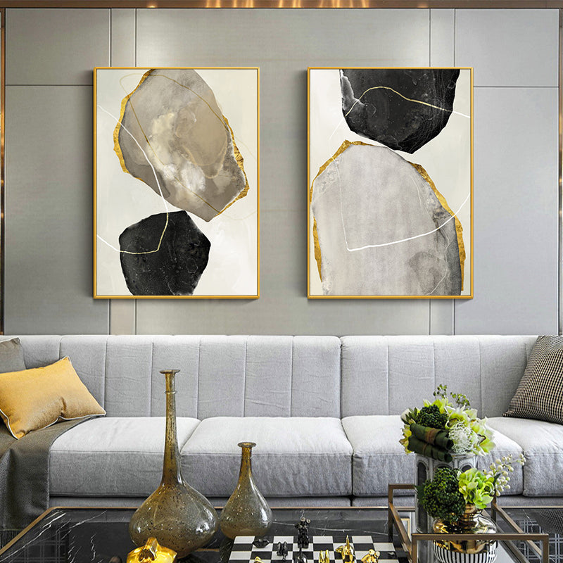 Marble Stone Inspired Minimalist Oil Painting