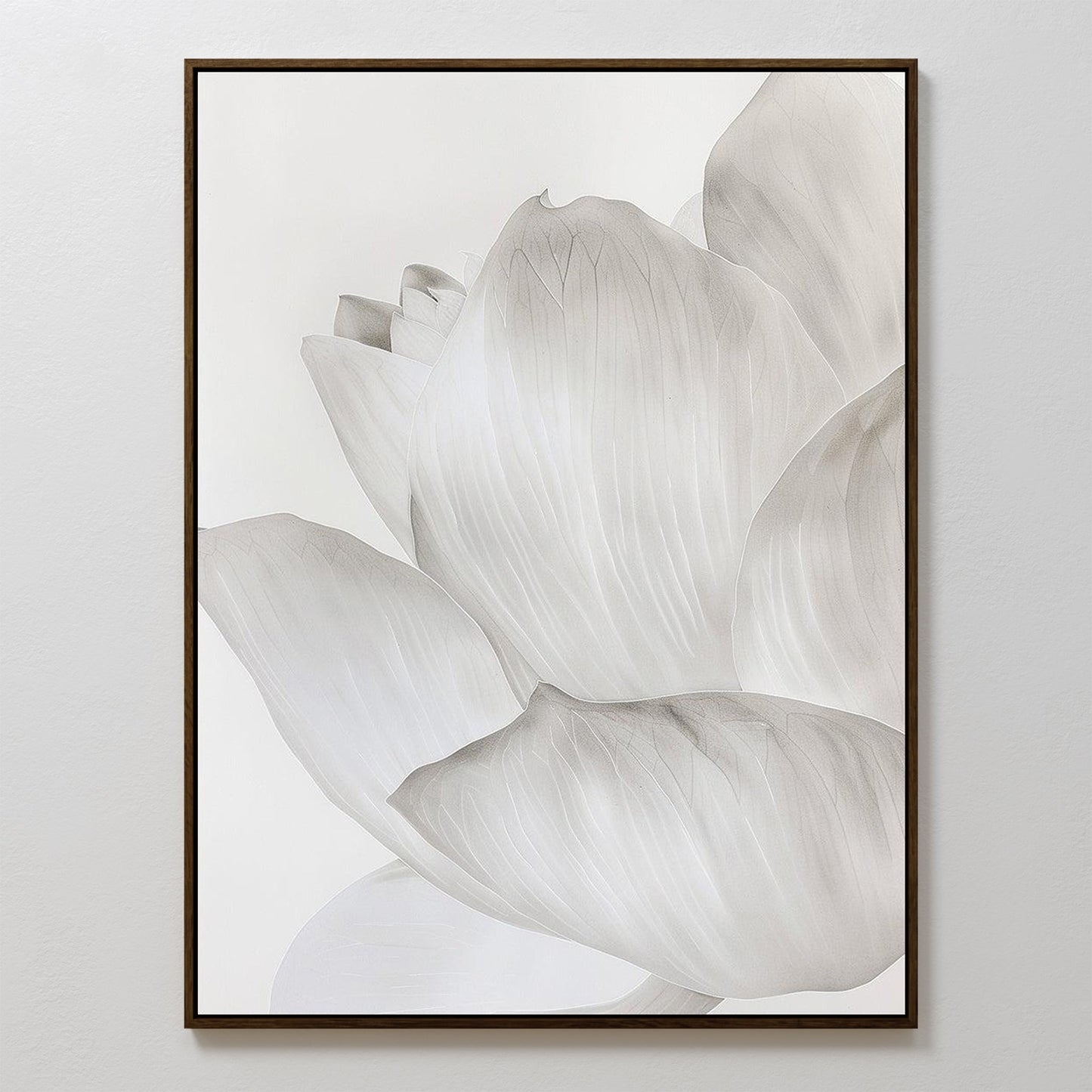 Elegant White Blossom Abstract Oil Painting for Minimalist Home Decor