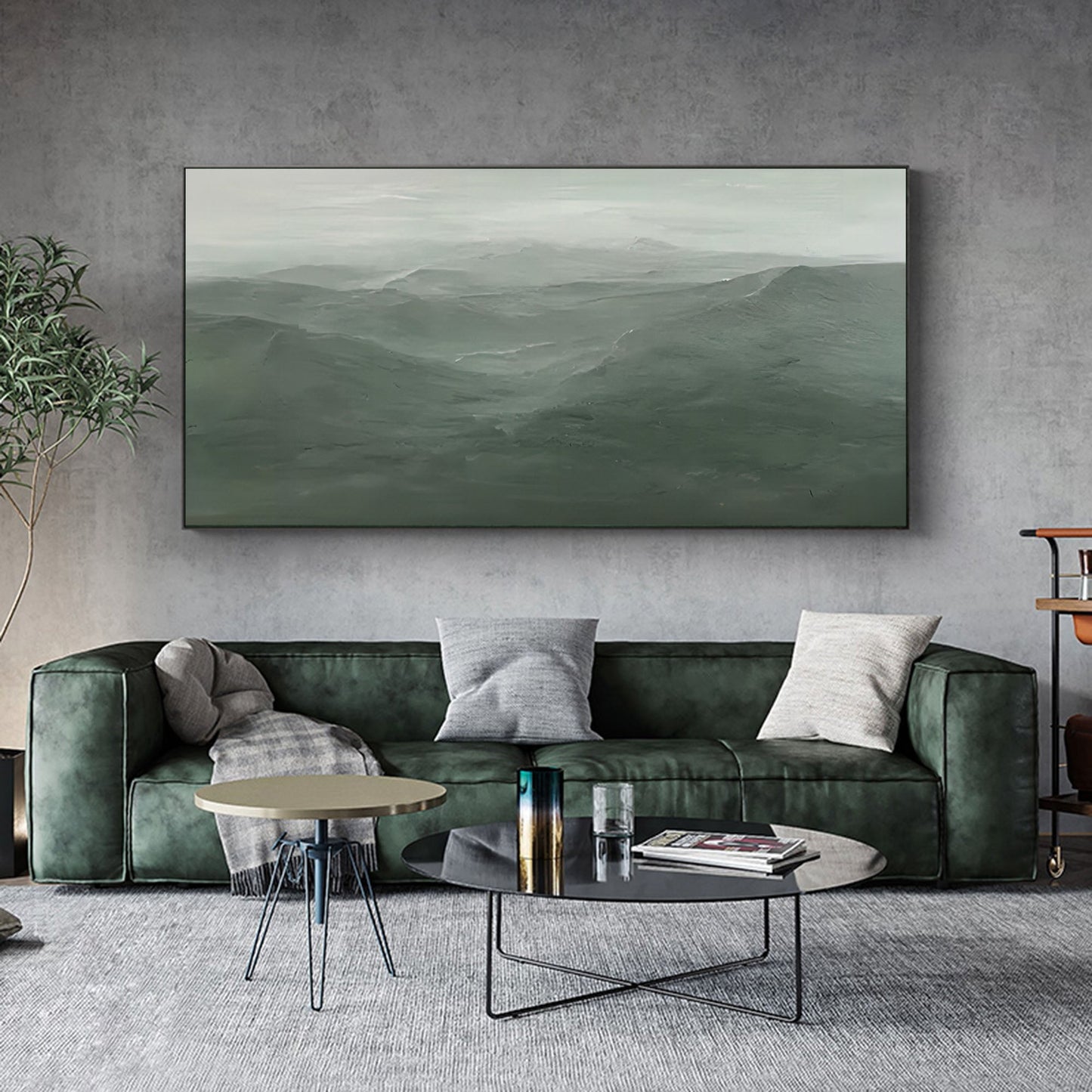 Serene Minimalist Landscape Oil Painting for Contemporary Home Decor