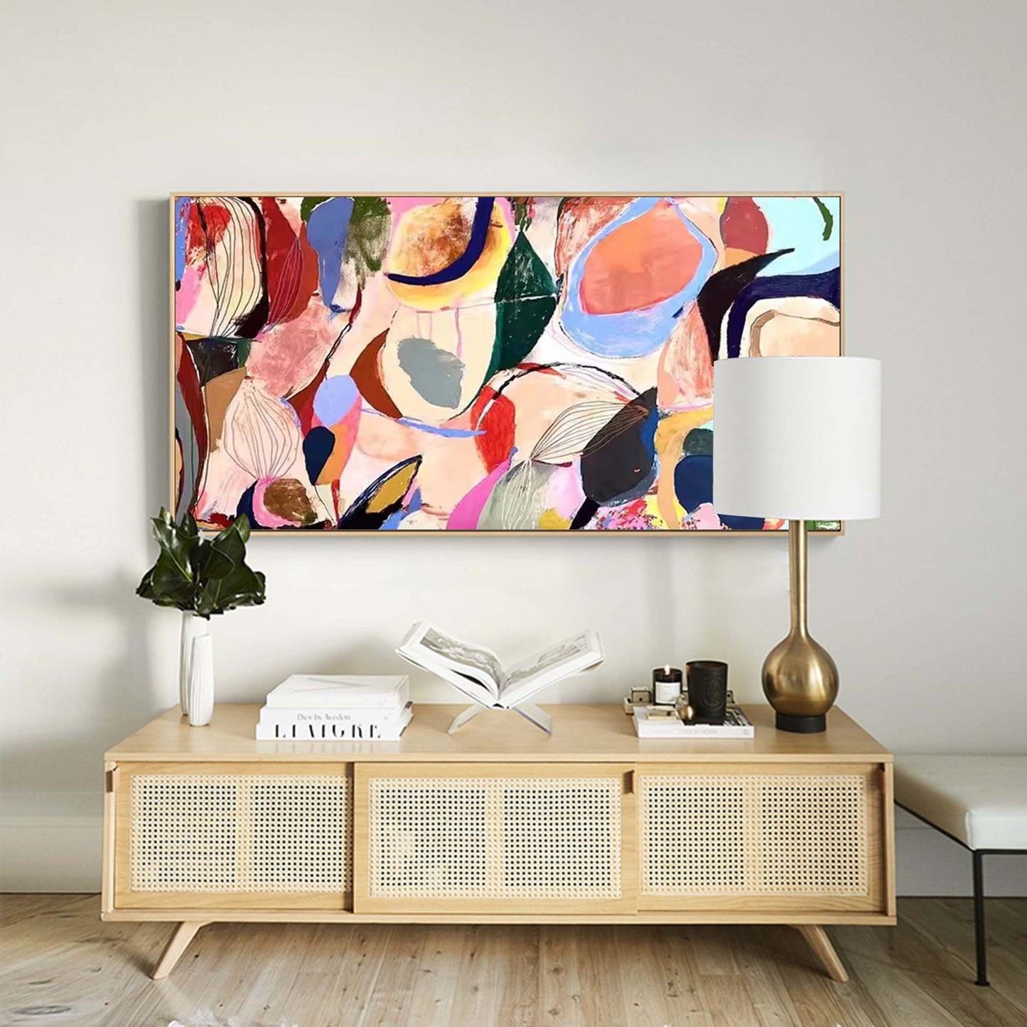 Colorful Abstract Oil Painting for Modern Home Décor and Artistic Inspiration