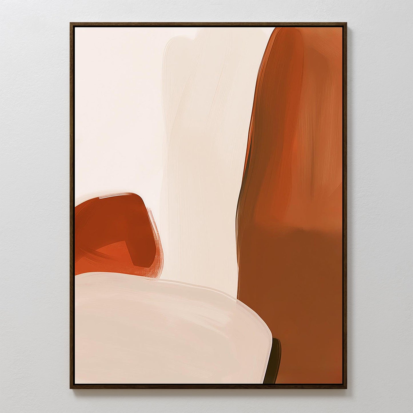Contemporary Abstract Oil Painting with Bold Brushstrokes and Warm Tones