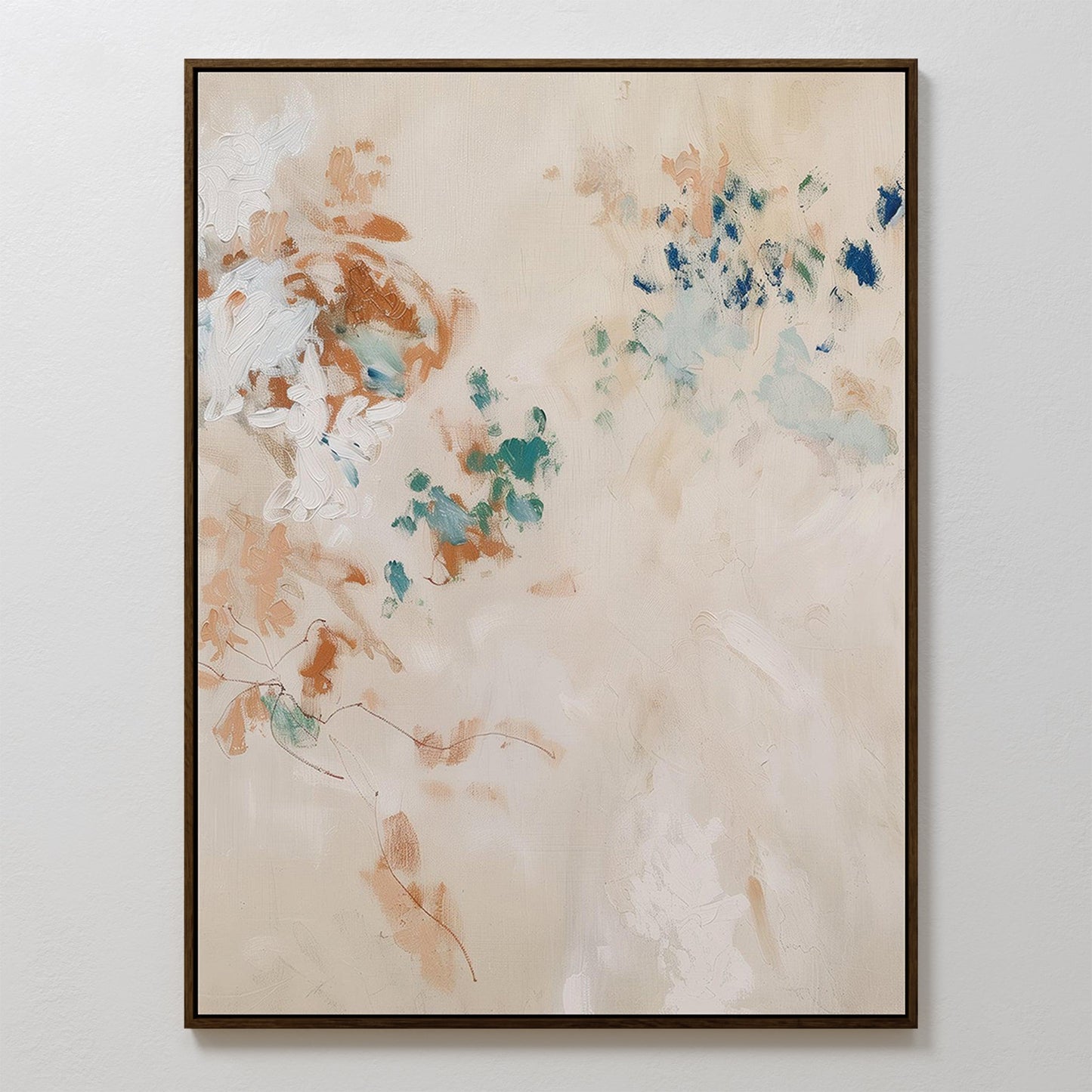 Blossoming Abstract Oil Painting - Pastel Floral Canvas Wall Art Decor