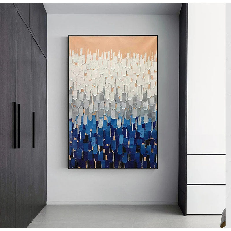 Captivating Ocean Horizon Abstract Oil Painting for Modern Decor