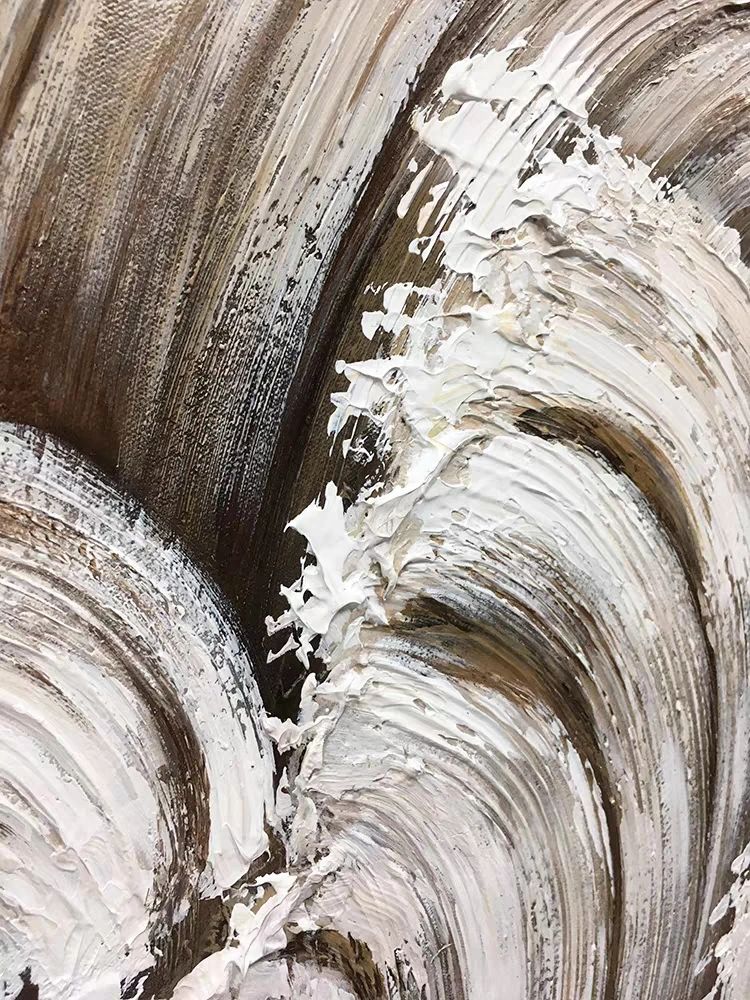 Dynamic Abstract Wave Oil Painting Duo for Modern Home Decor