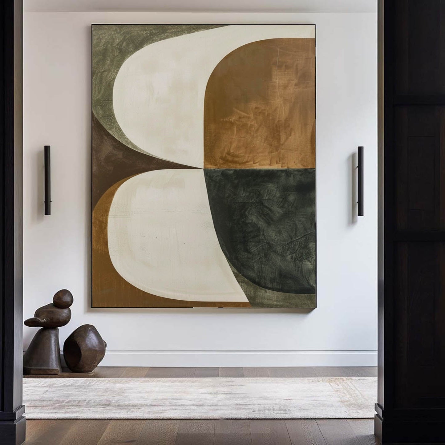 Contemporary Geometric Abstract Oil Painting for Modern Home Decor